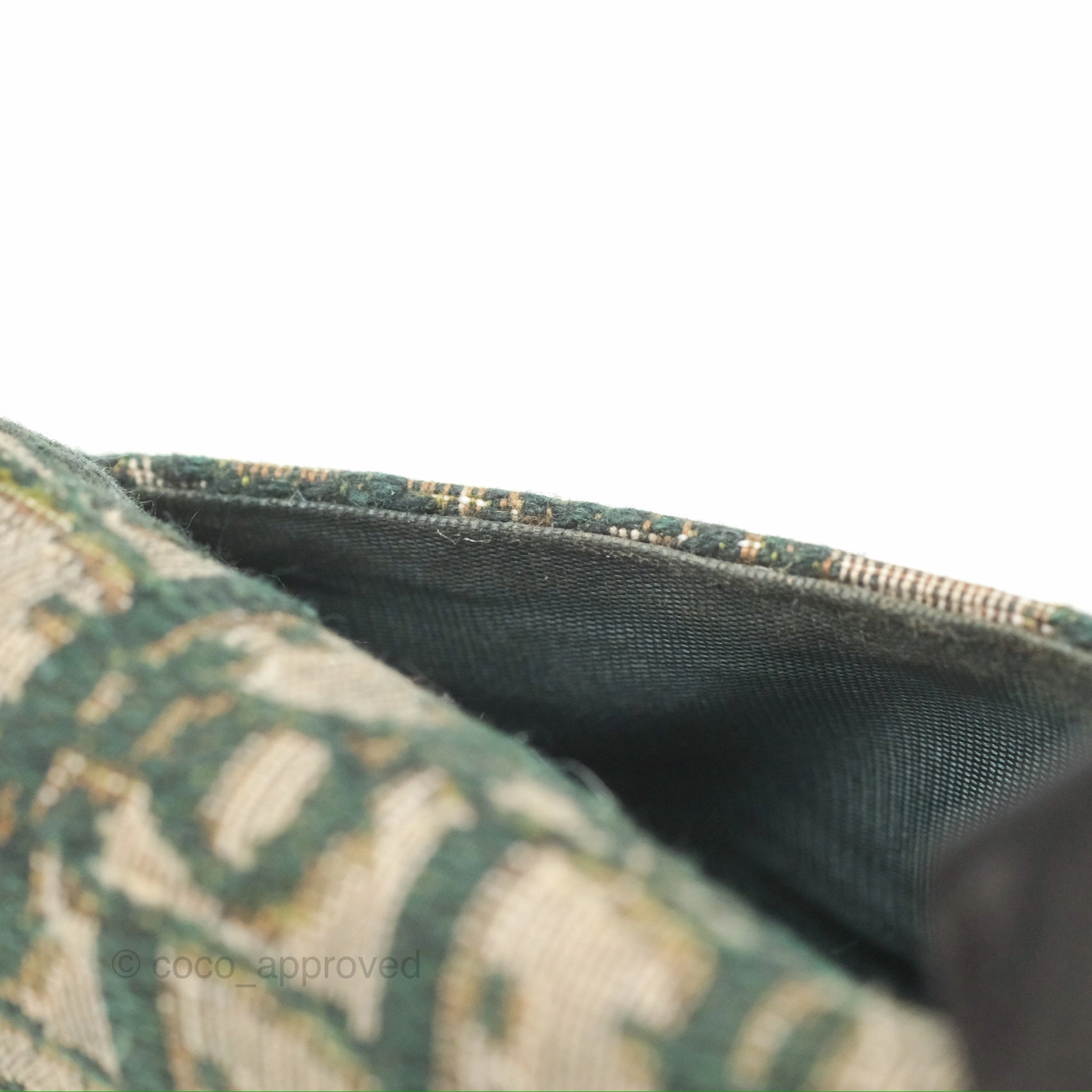 Christian Dior Saddle Flap Card Holder Green Dior Oblique Jacquard