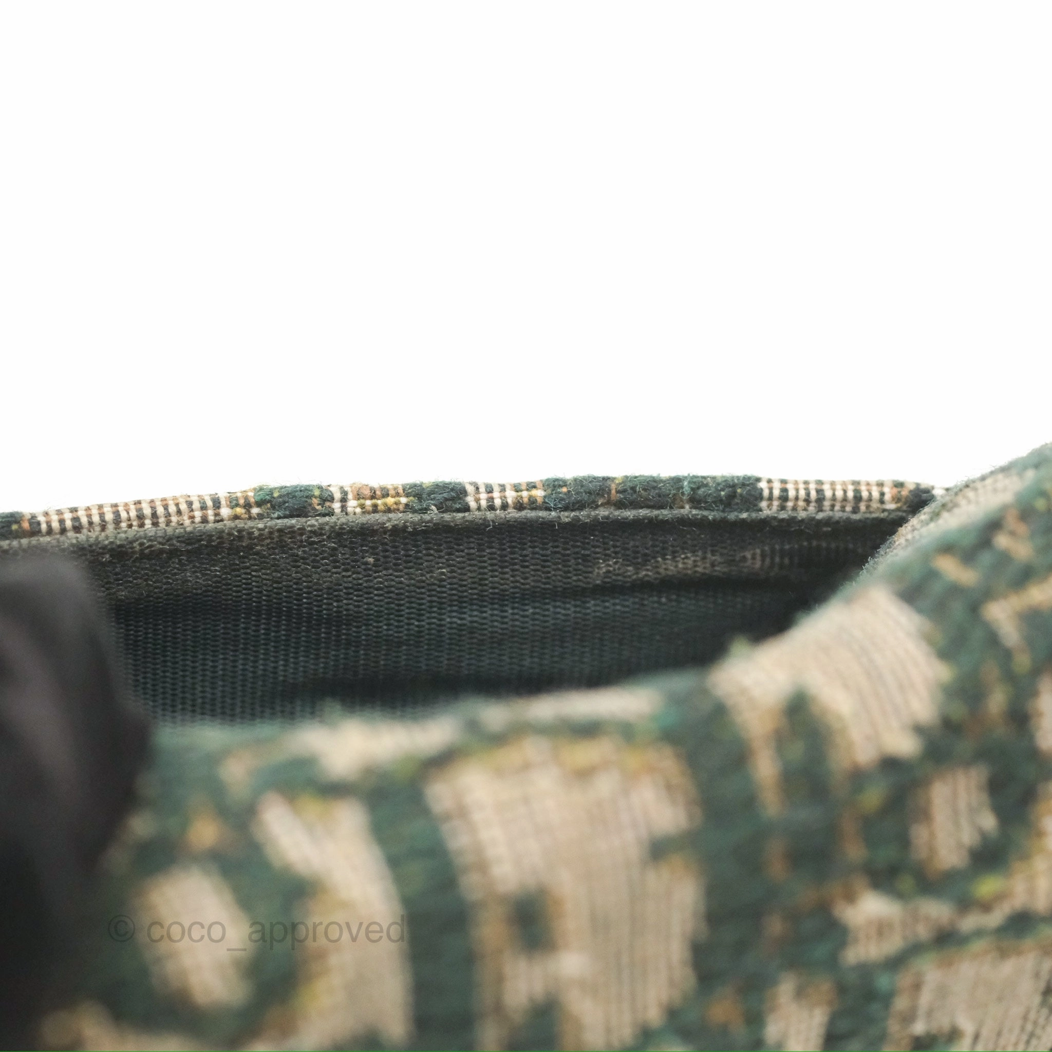 Christian Dior Saddle Flap Card Holder Green Dior Oblique Jacquard