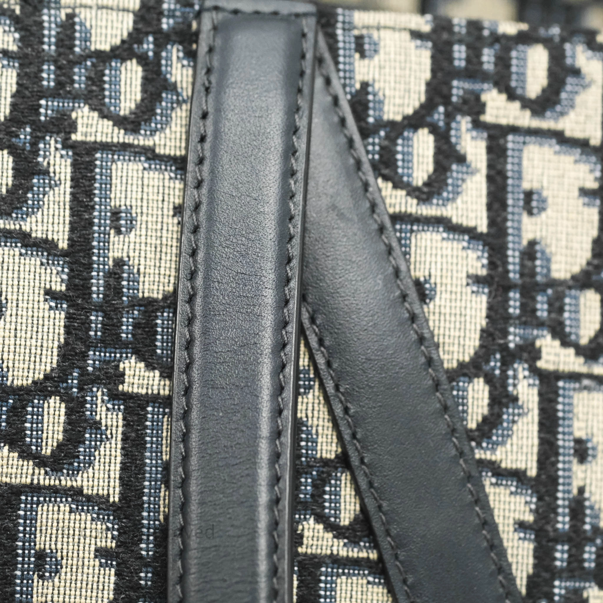 Christian Dior Saddle Medium Blue Oblique Jacquard Gold Hardware