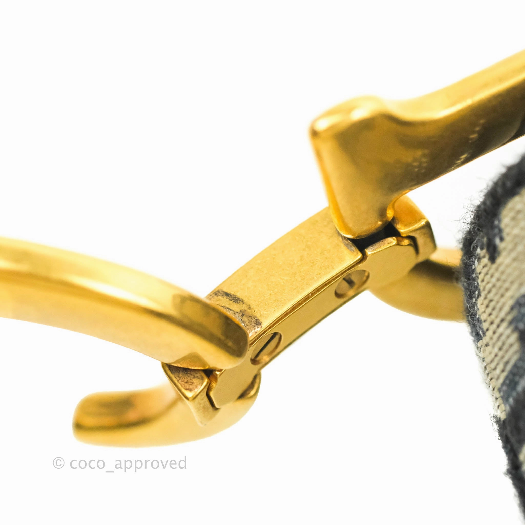 Christian Dior Saddle Medium Blue Oblique Jacquard Gold Hardware