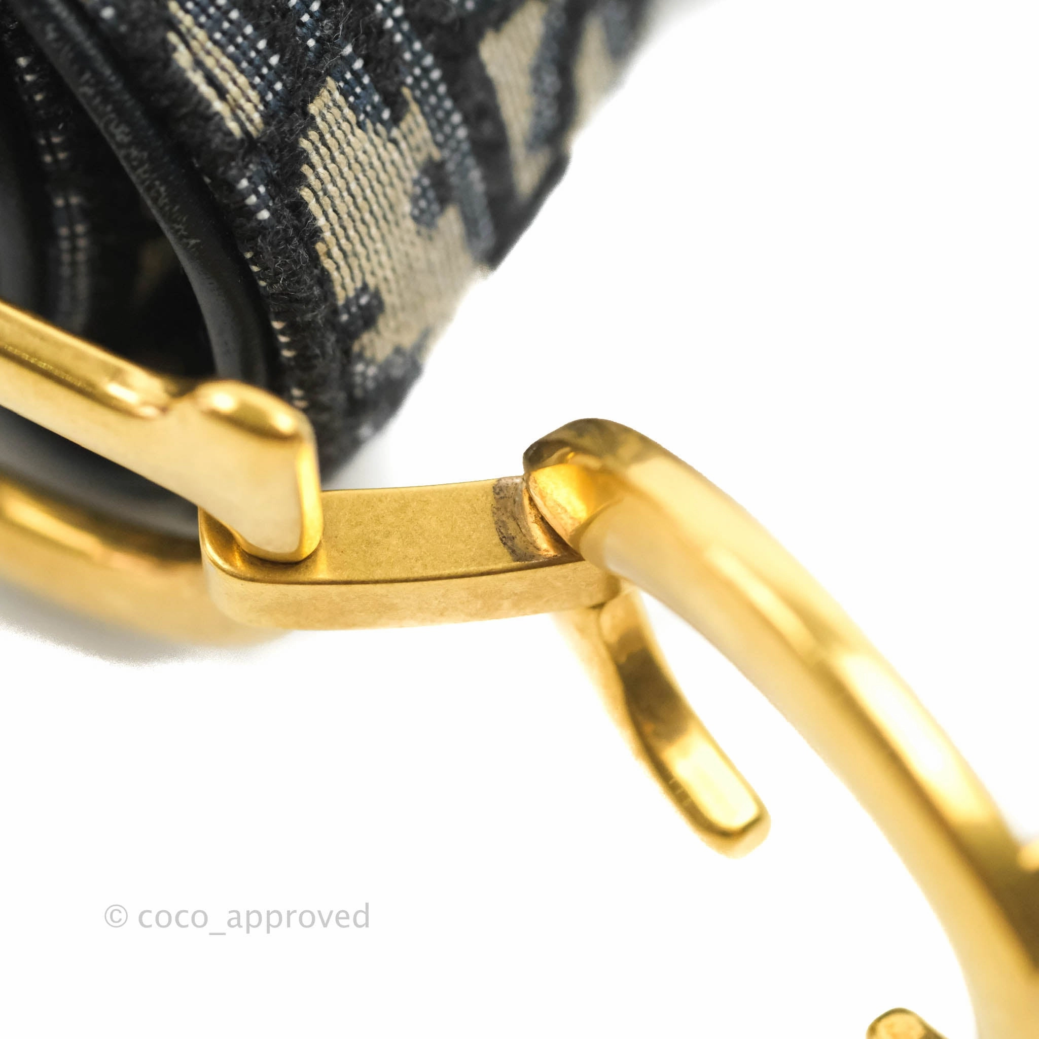 Christian Dior Saddle Medium Blue Oblique Jacquard Gold Hardware