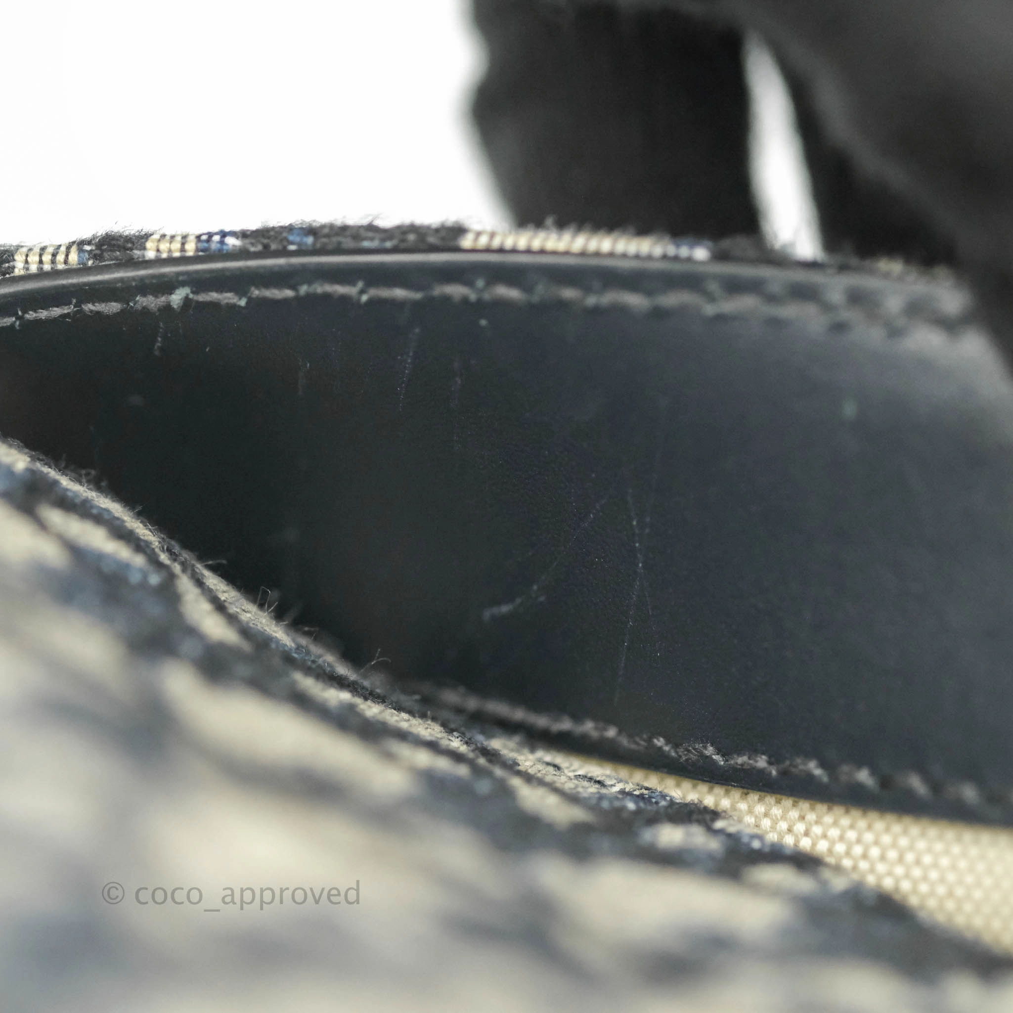 Christian Dior Saddle Medium Blue Oblique Jacquard Gold Hardware