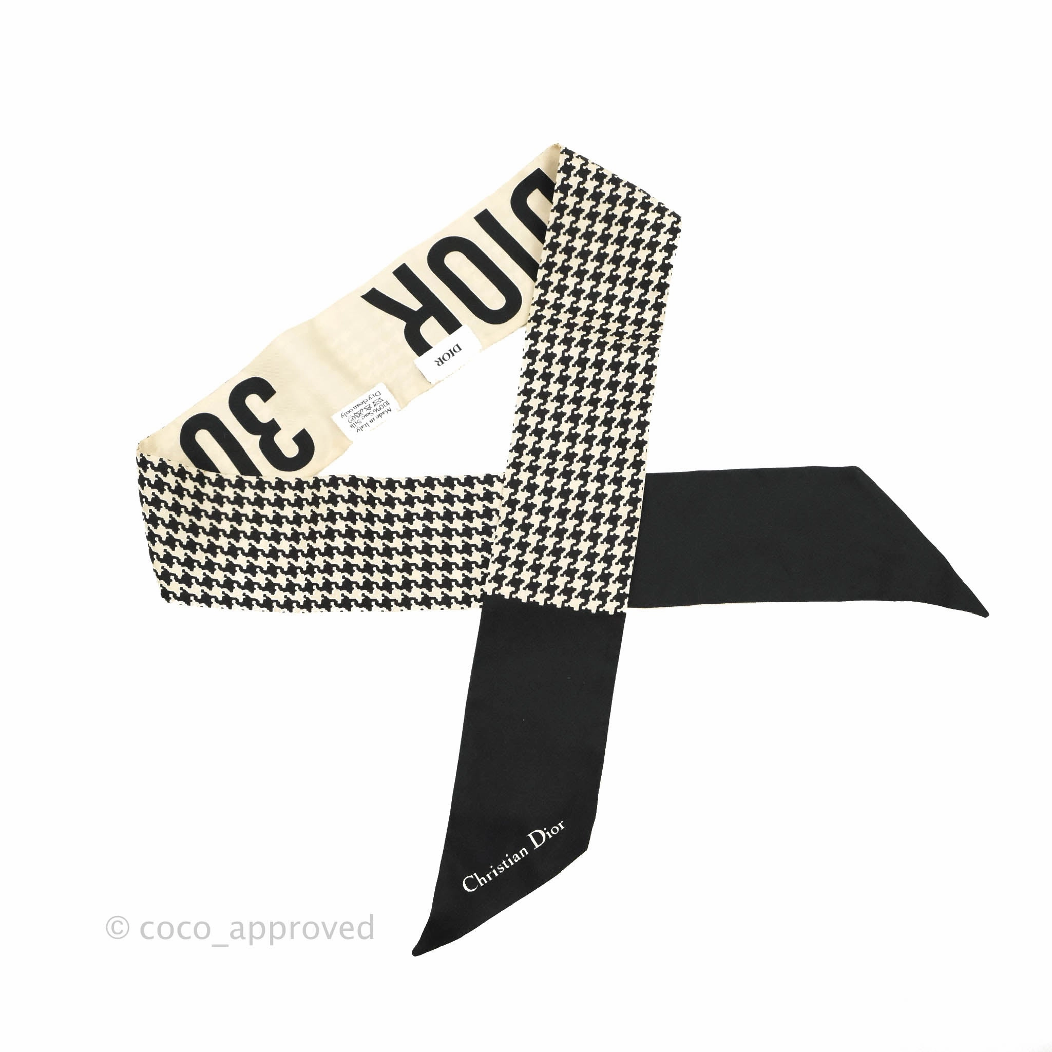 Christian Dior Silk 30 Montagigne Mitzah Scarf Black White