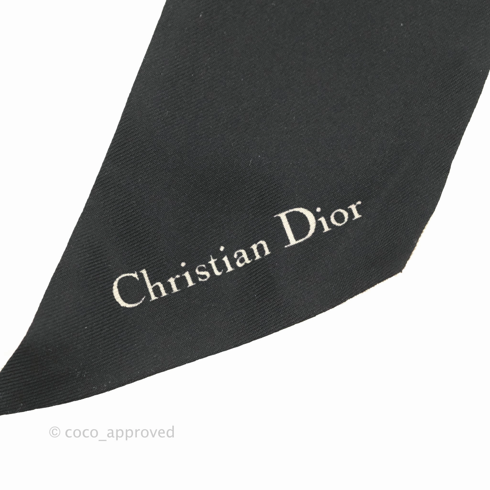 Christian Dior Silk 30 Montagigne Mitzah Scarf Black White