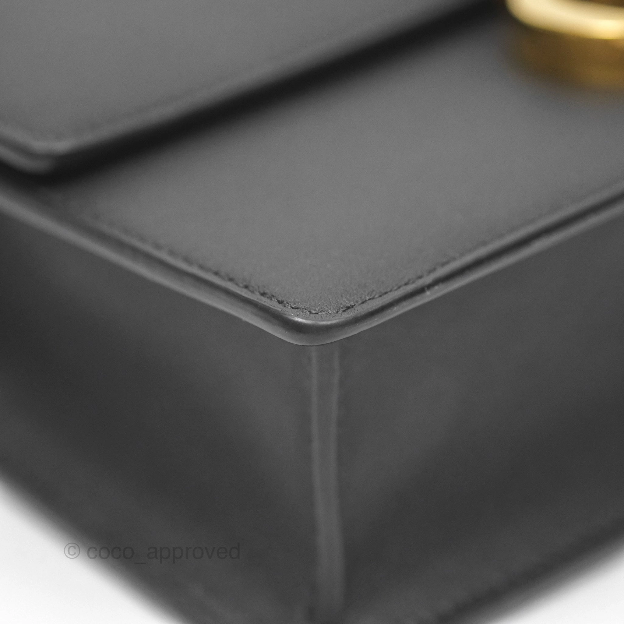 Christian Dior Small 30 Montaigne Bag Black Calfskin Gold Hardware