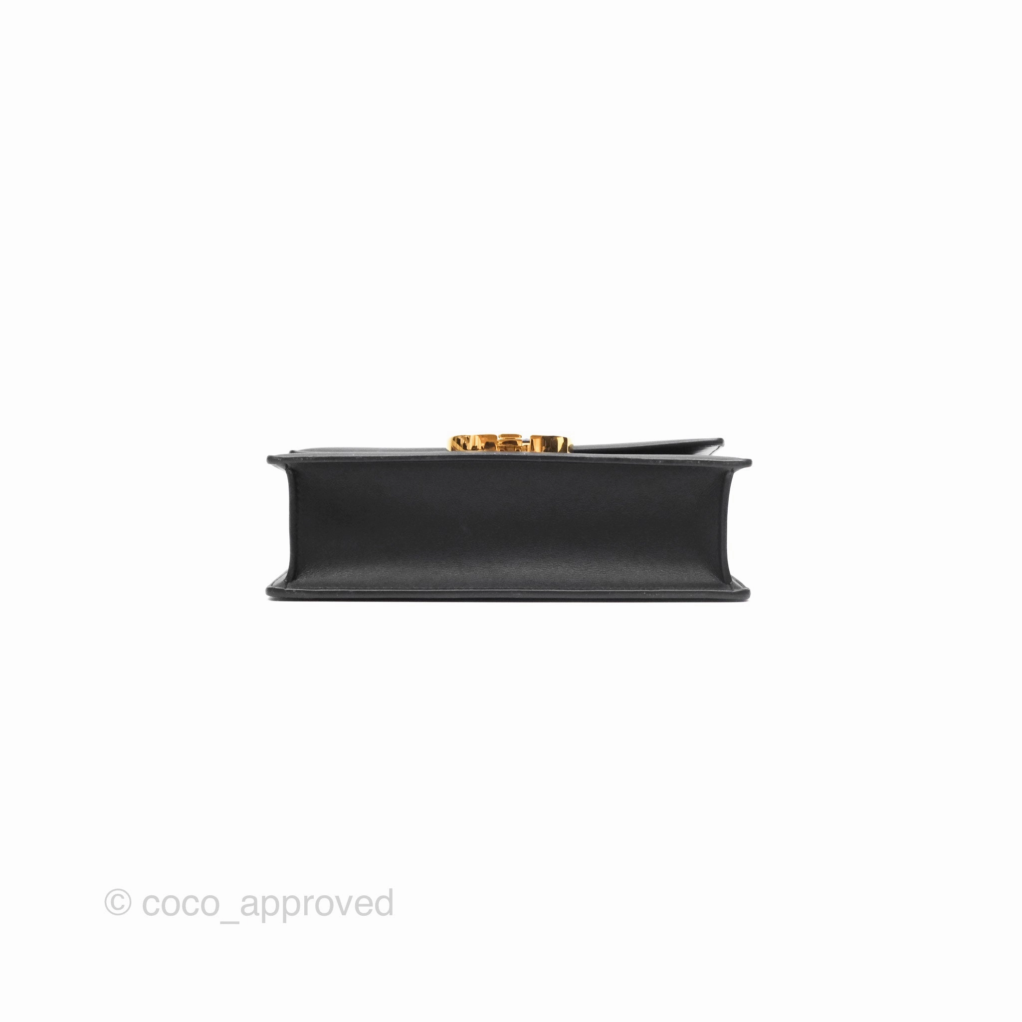 Christian Dior Small 30 Montaigne Bag Black Calfskin Gold Hardware