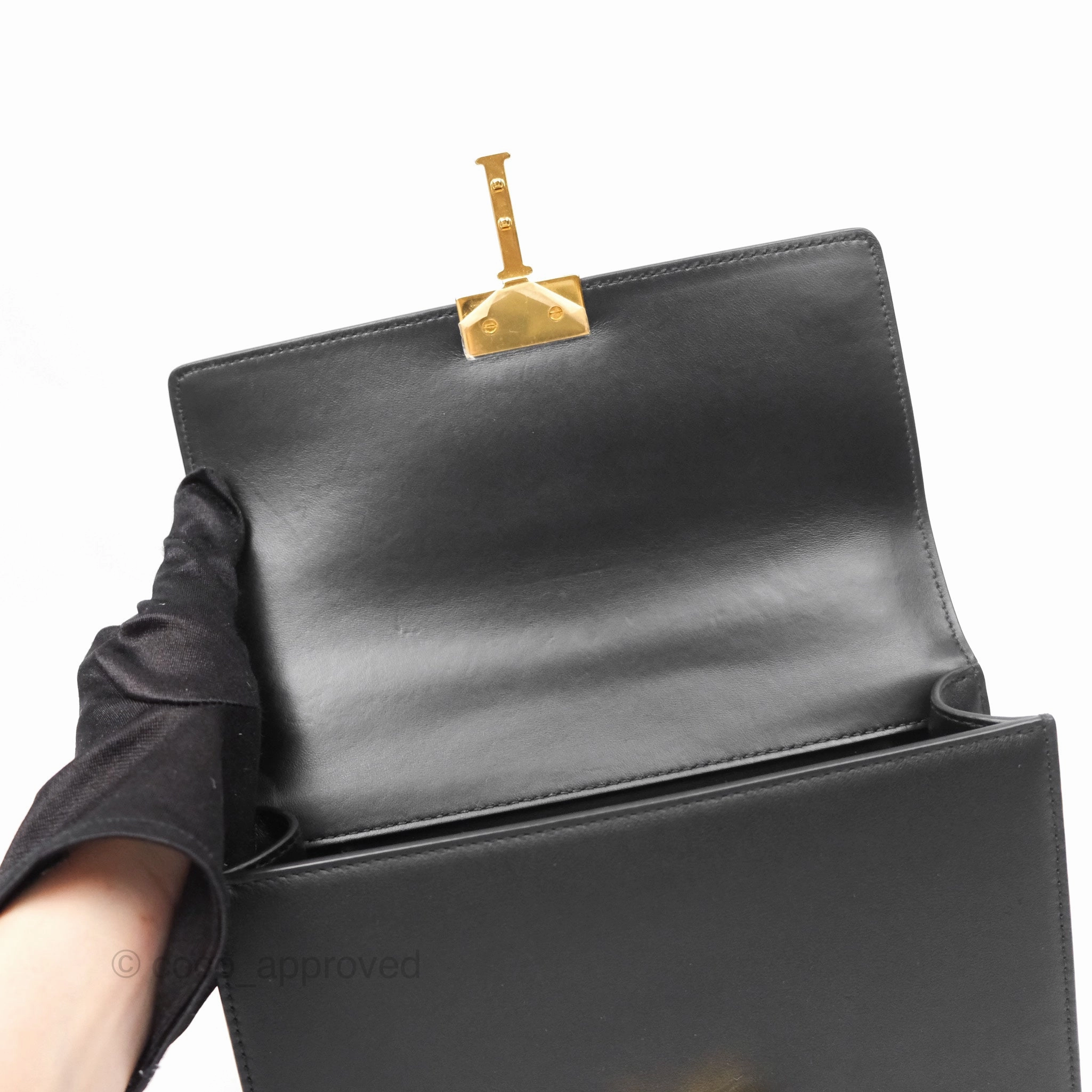 Christian Dior Small 30 Montaigne Bag Black Calfskin Gold Hardware