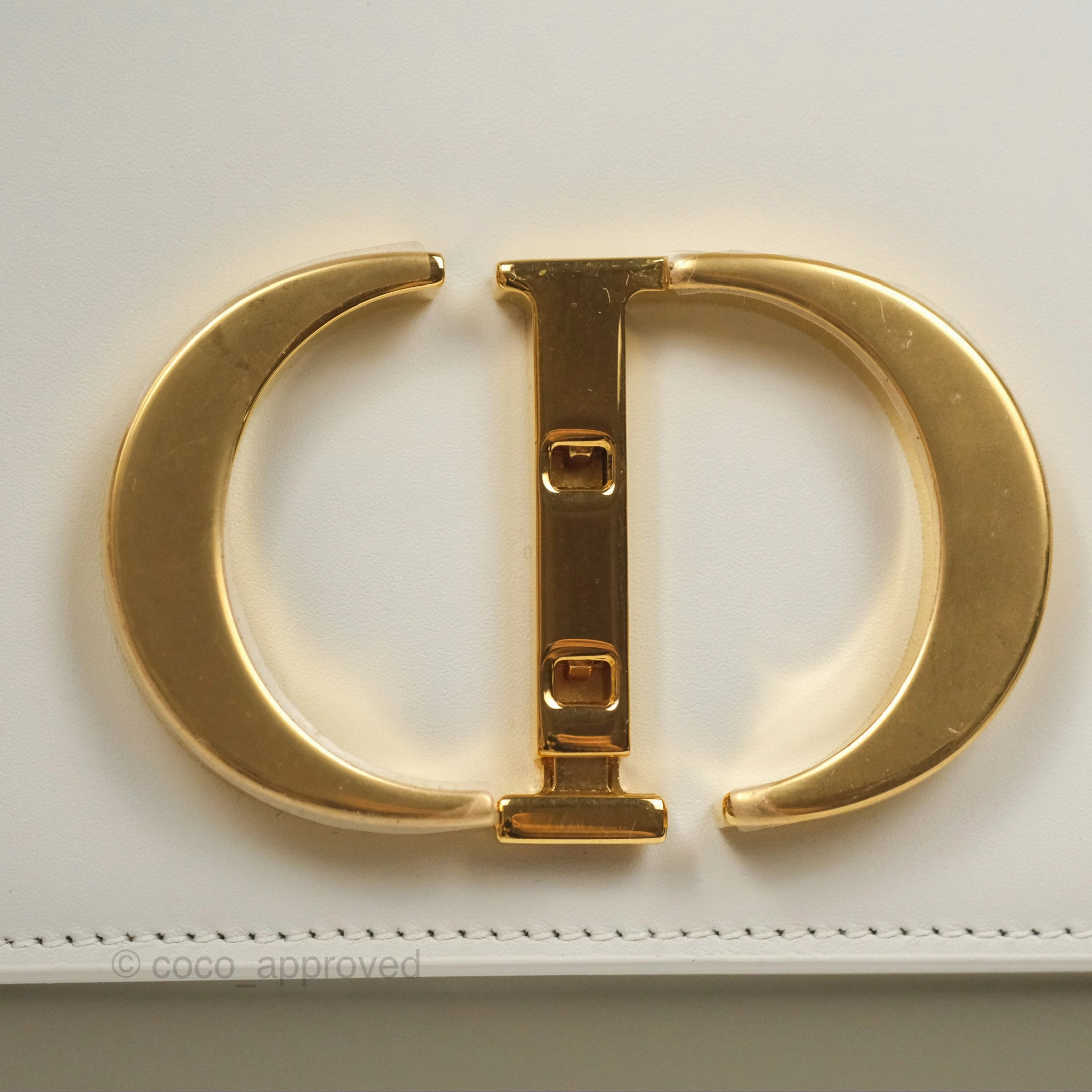 Christian Dior Small 30 Montaigne Box Bag White Calfskin
