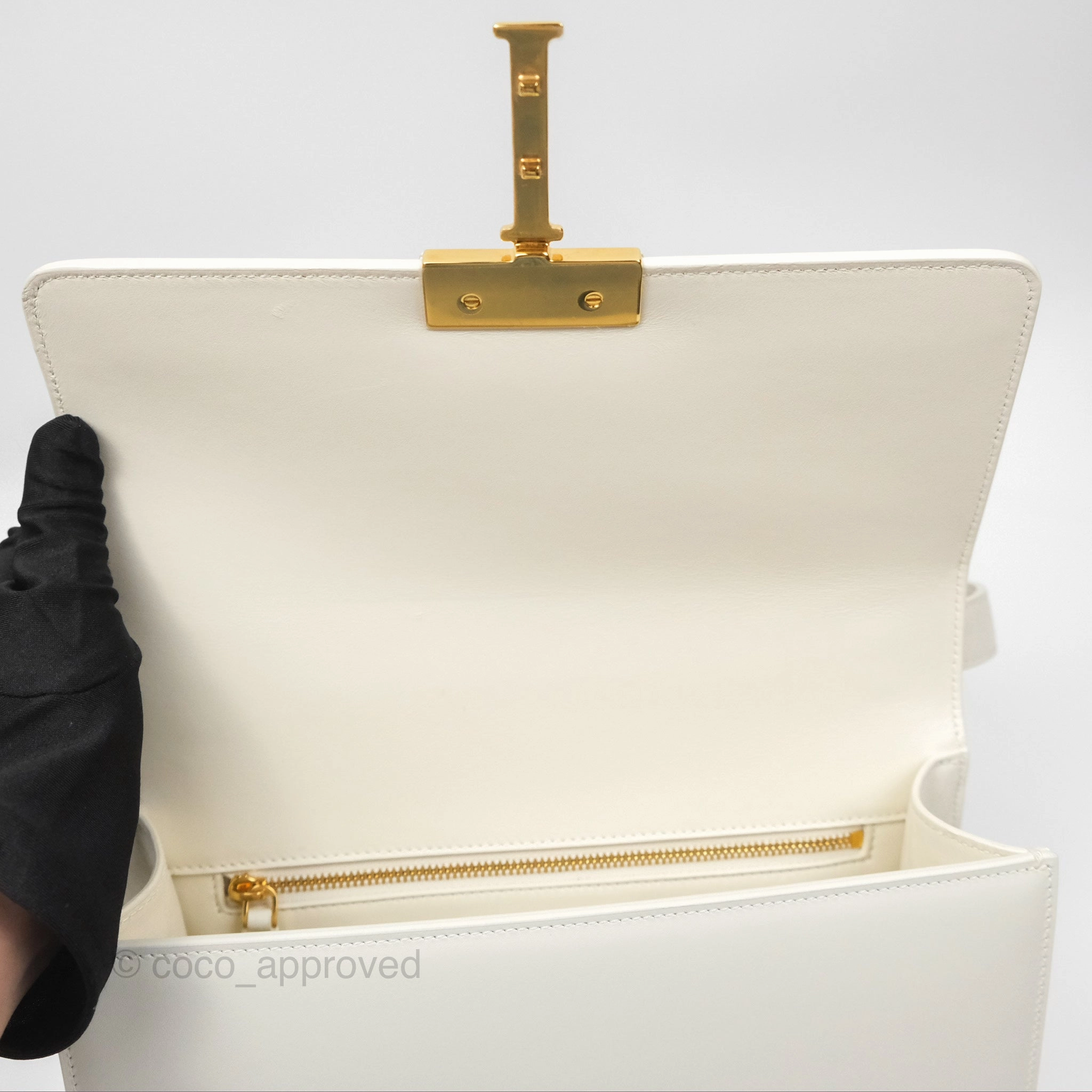 Christian Dior Small 30 Montaigne Box Bag White Calfskin