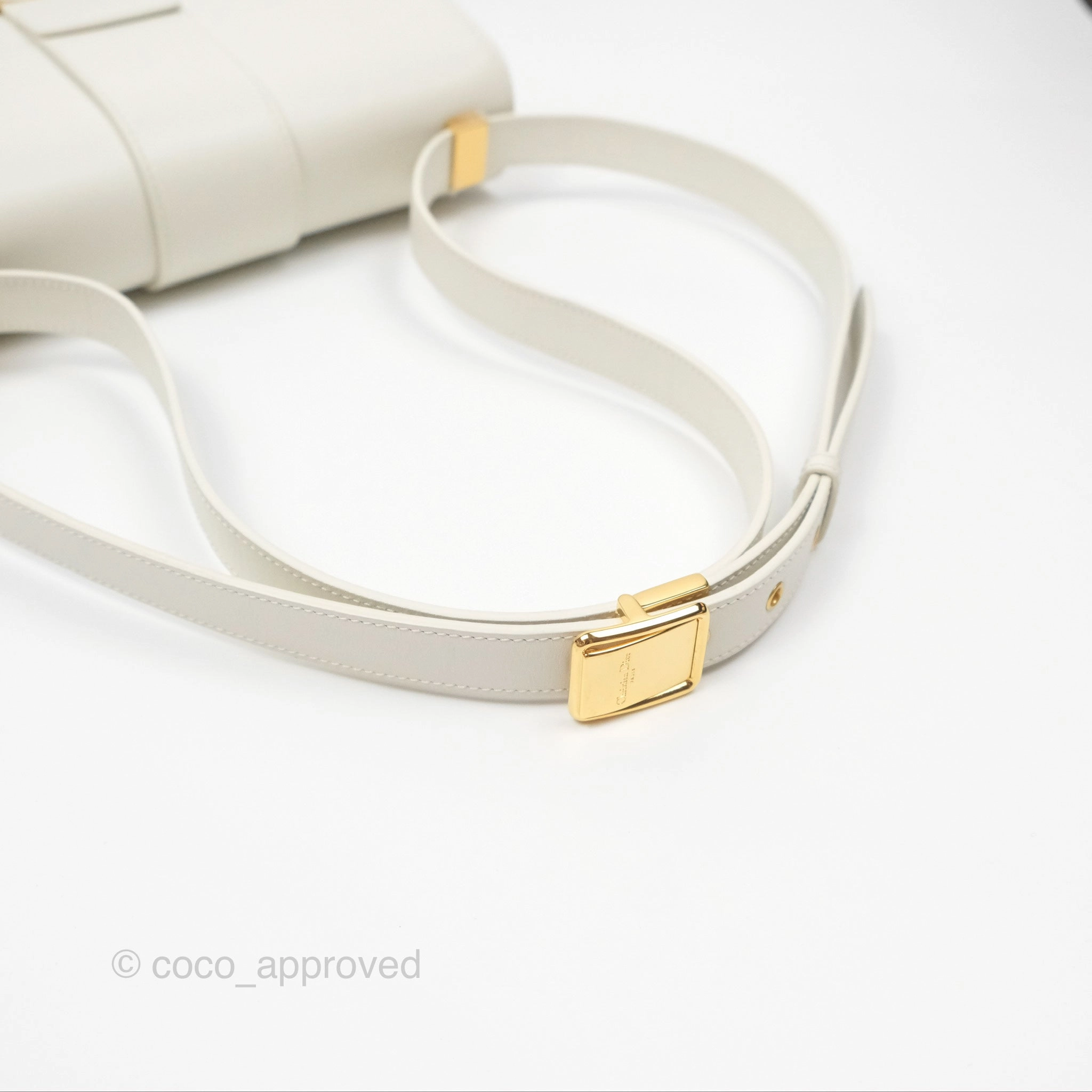 Christian Dior Small 30 Montaigne Box Bag White Calfskin