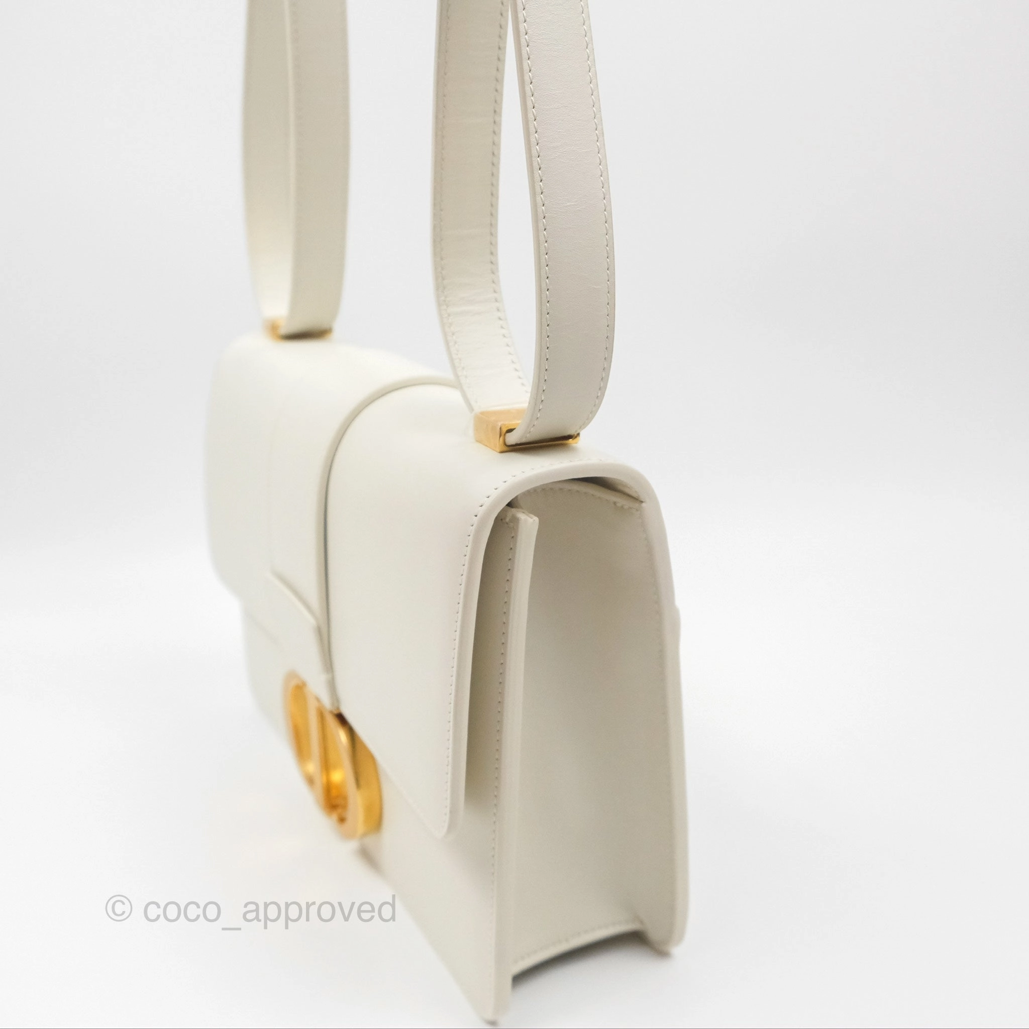 Christian Dior Small 30 Montaigne Box Bag White Calfskin