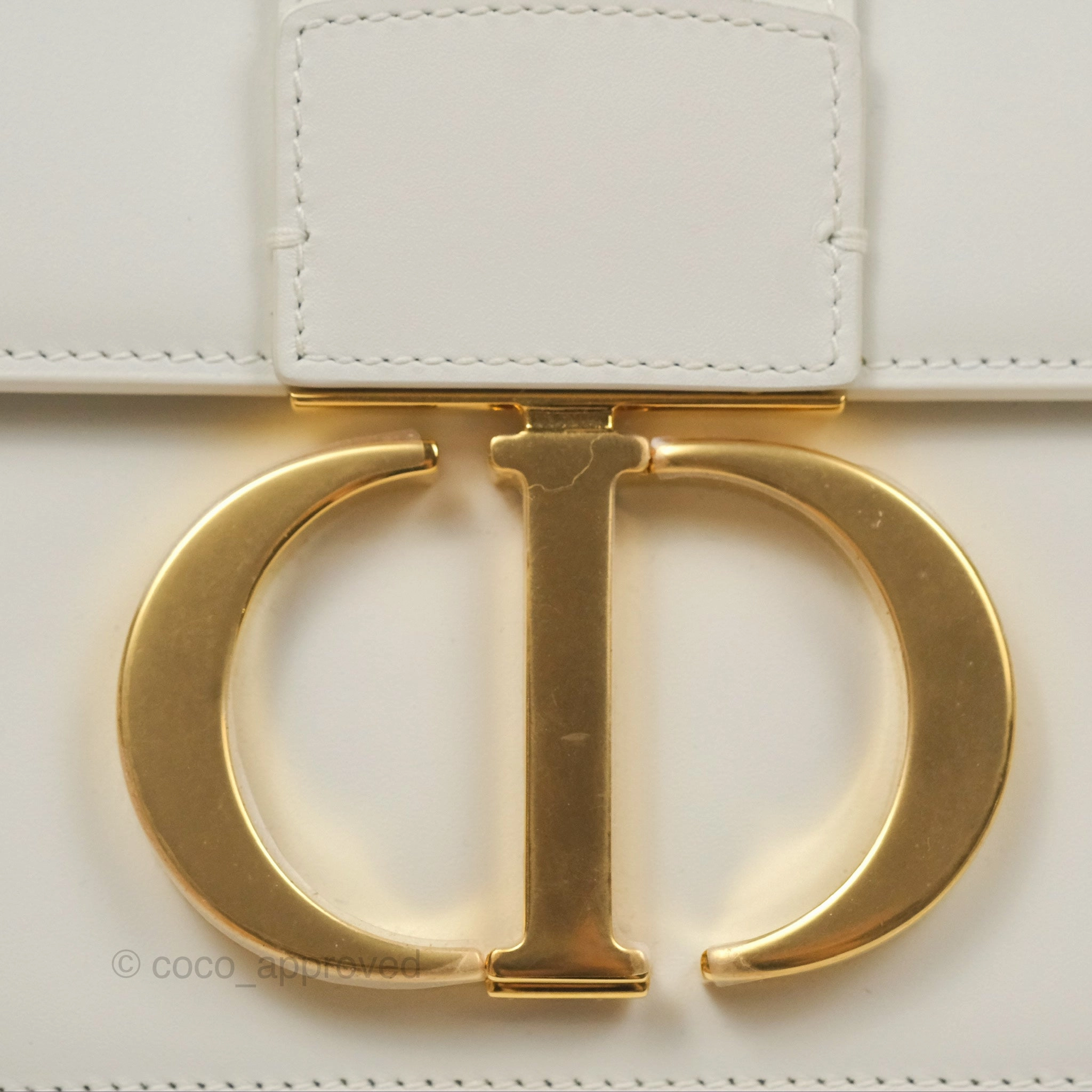 Christian Dior Small 30 Montaigne Box Bag White Calfskin