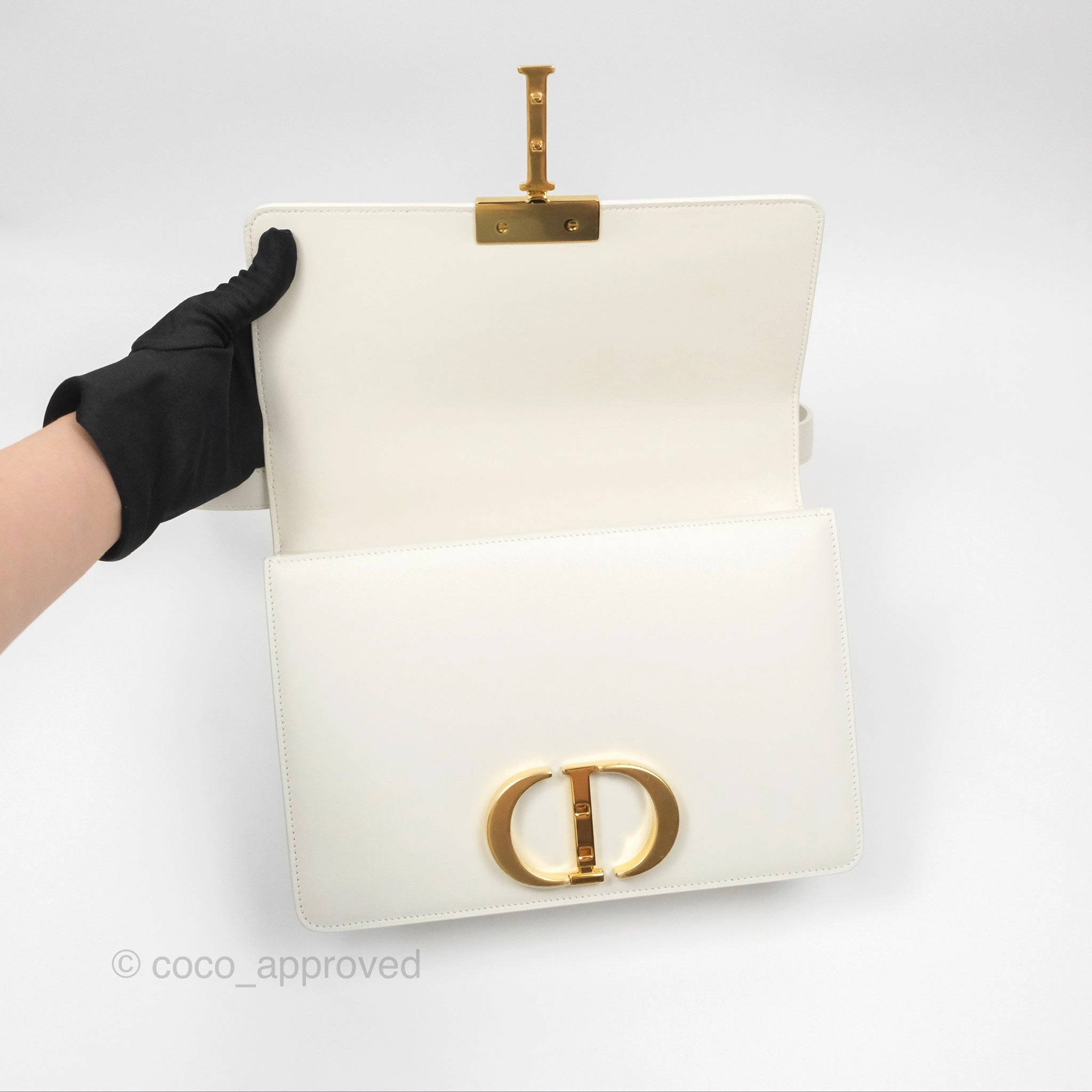 Christian Dior Small 30 Montaigne Box Bag White Calfskin