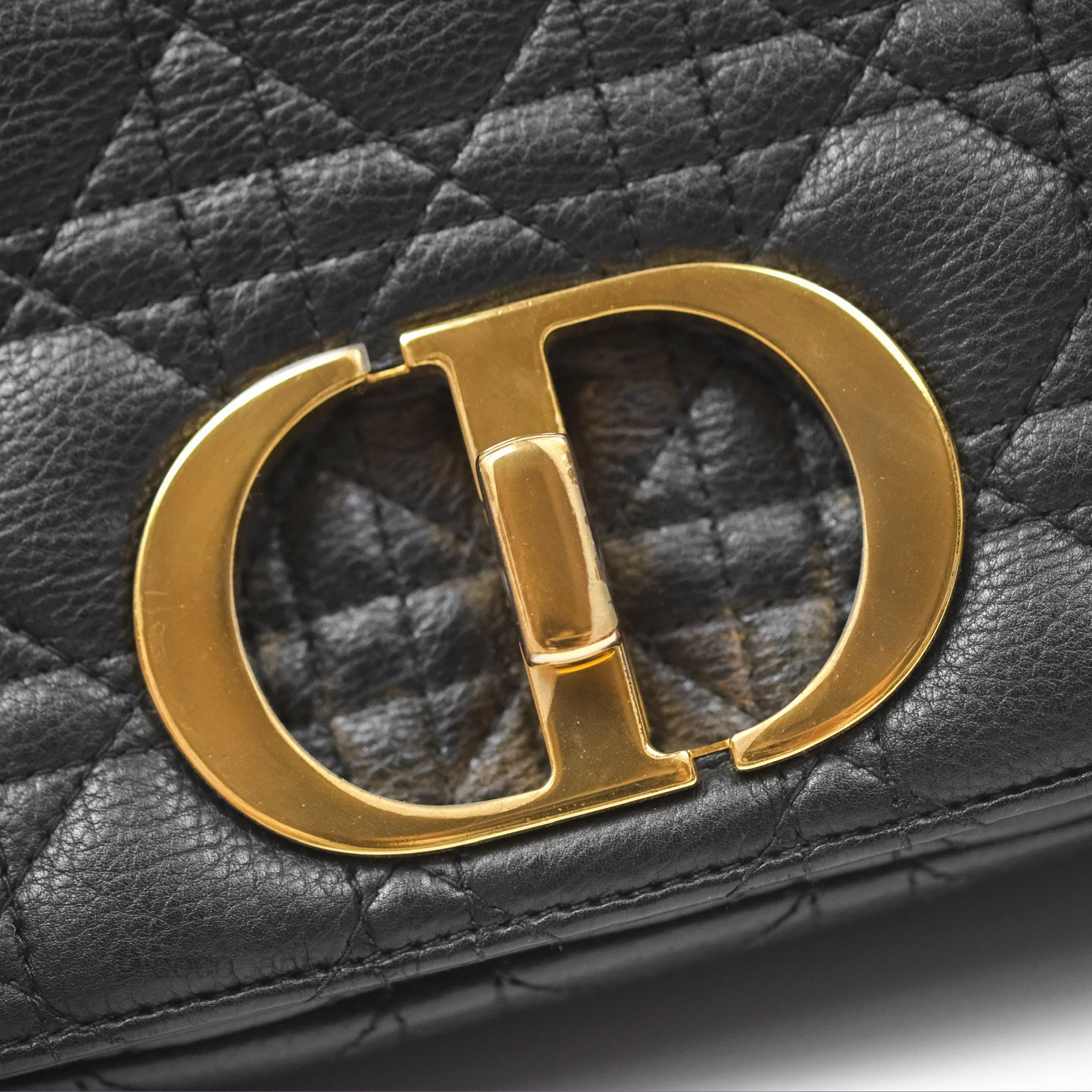 Christian Dior Small Caro Bag Black Supple Cannage Calfskin