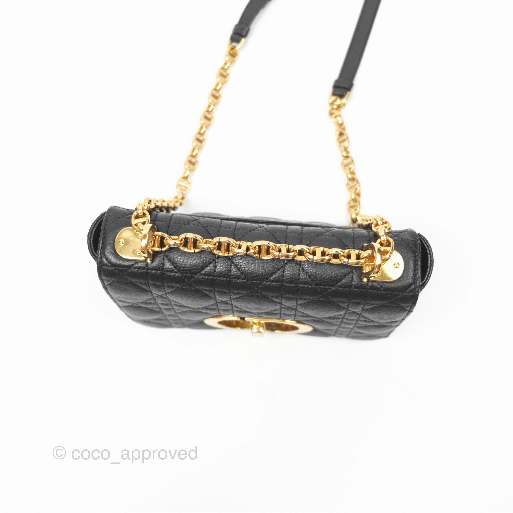 Christian Dior Small Caro Bag Black Supple Cannage Calfskin