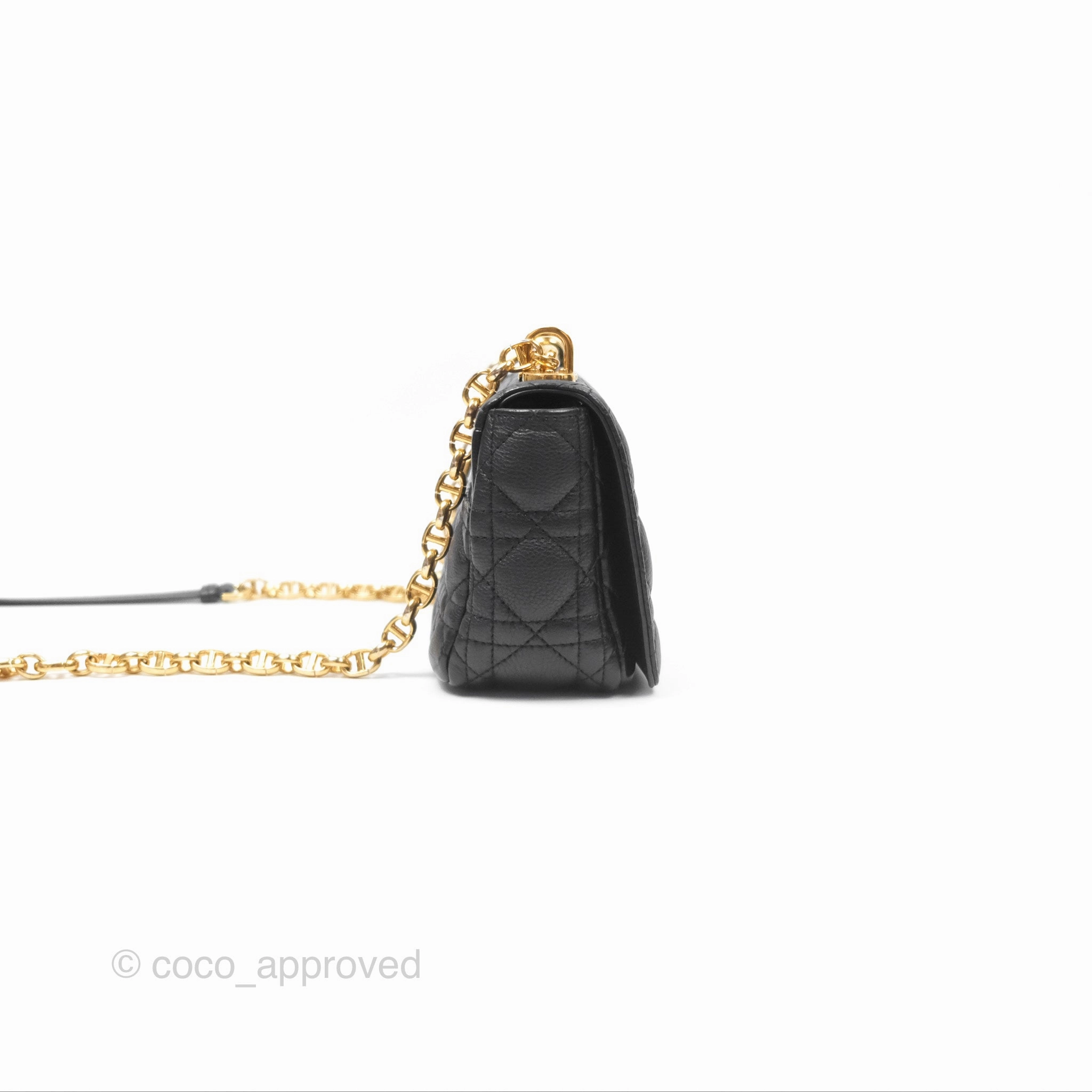 Christian Dior Small Caro Bag Black Supple Cannage Calfskin