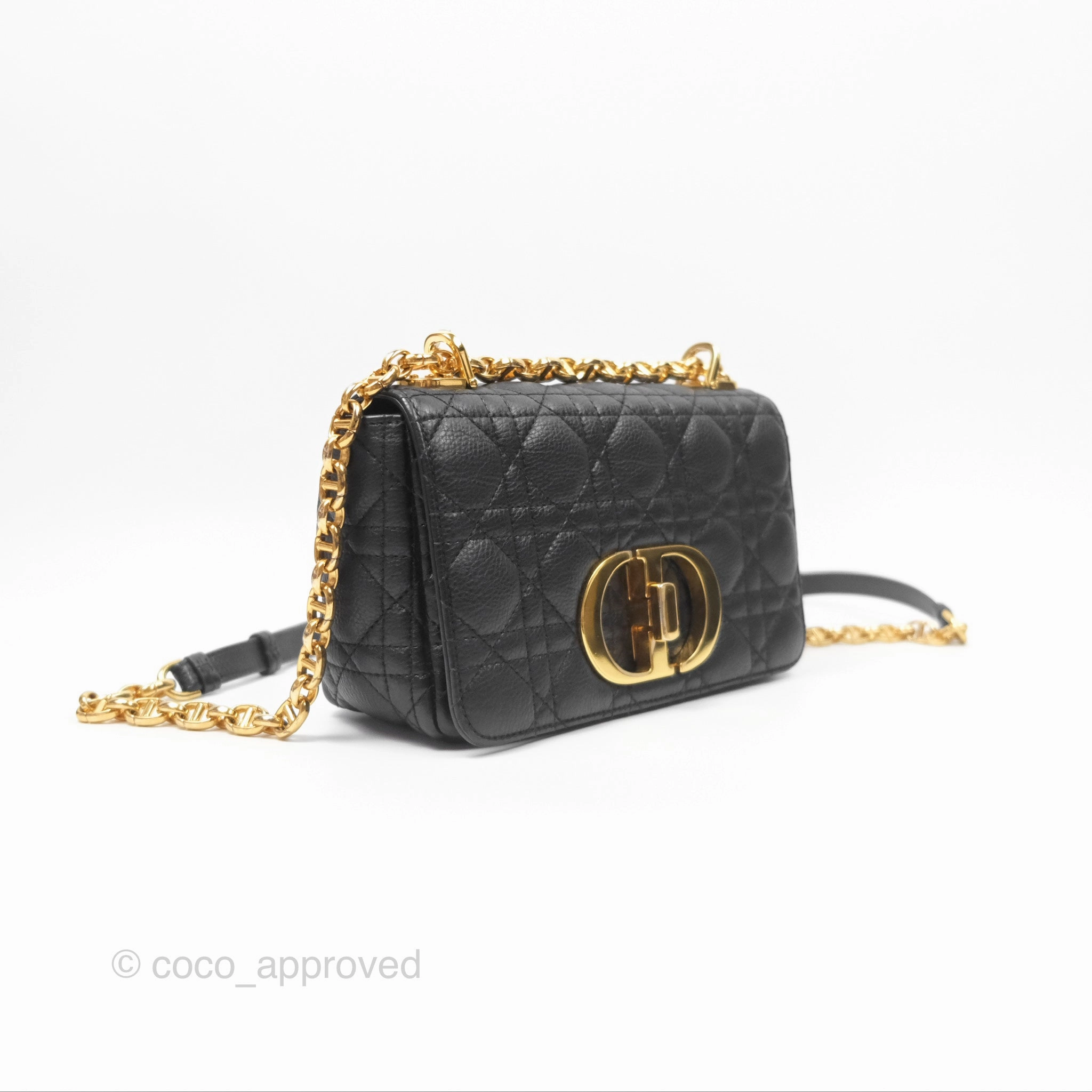 Christian Dior Small Caro Bag Black Supple Cannage Calfskin