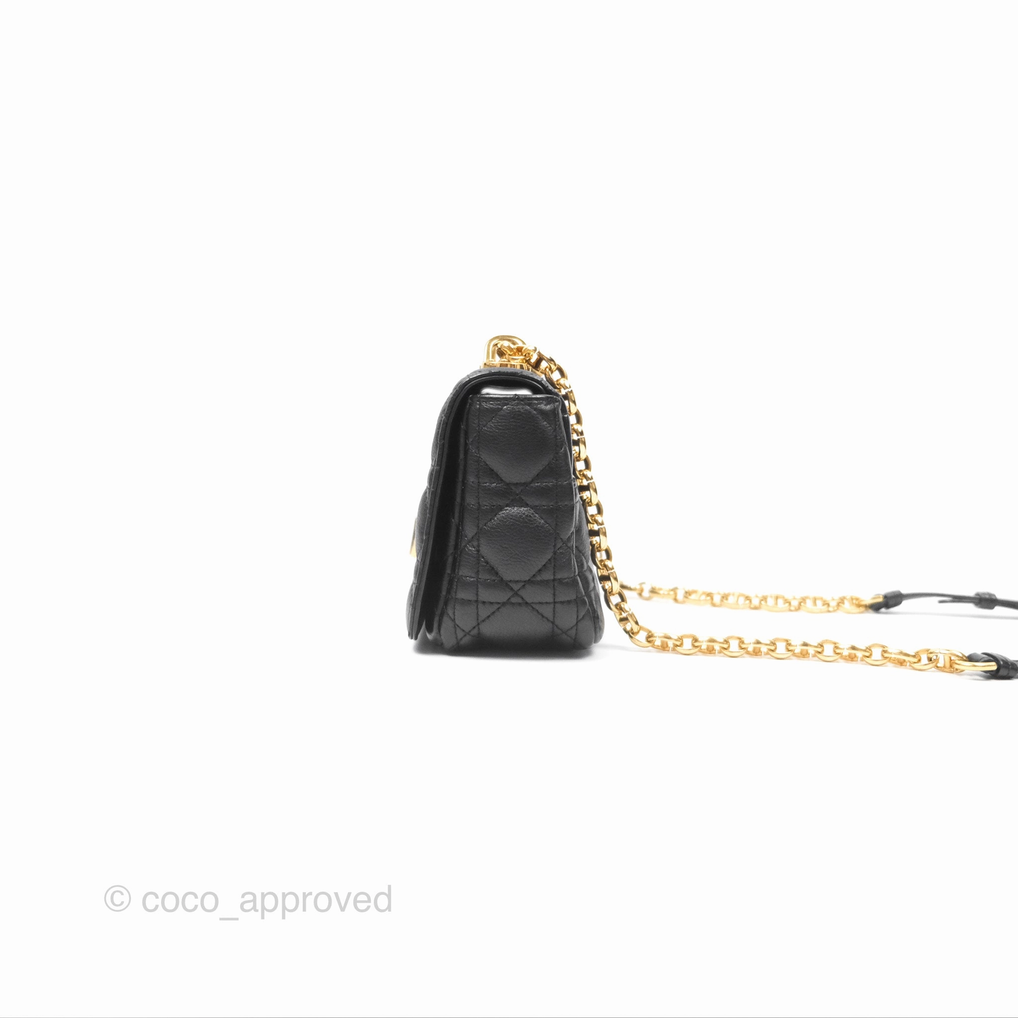 Christian Dior Small Caro Bag Black Supple Cannage Calfskin