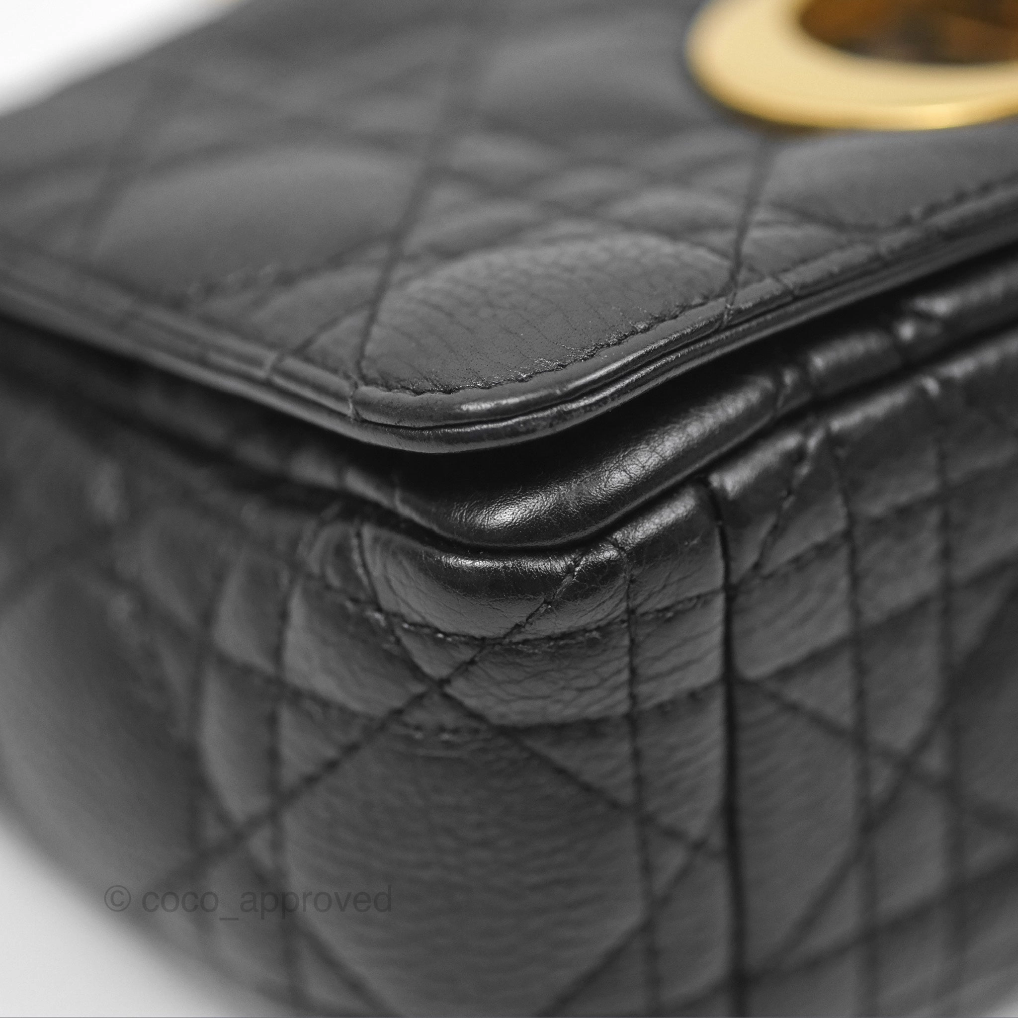 Christian Dior Small Caro Bag Black Supple Cannage Calfskin