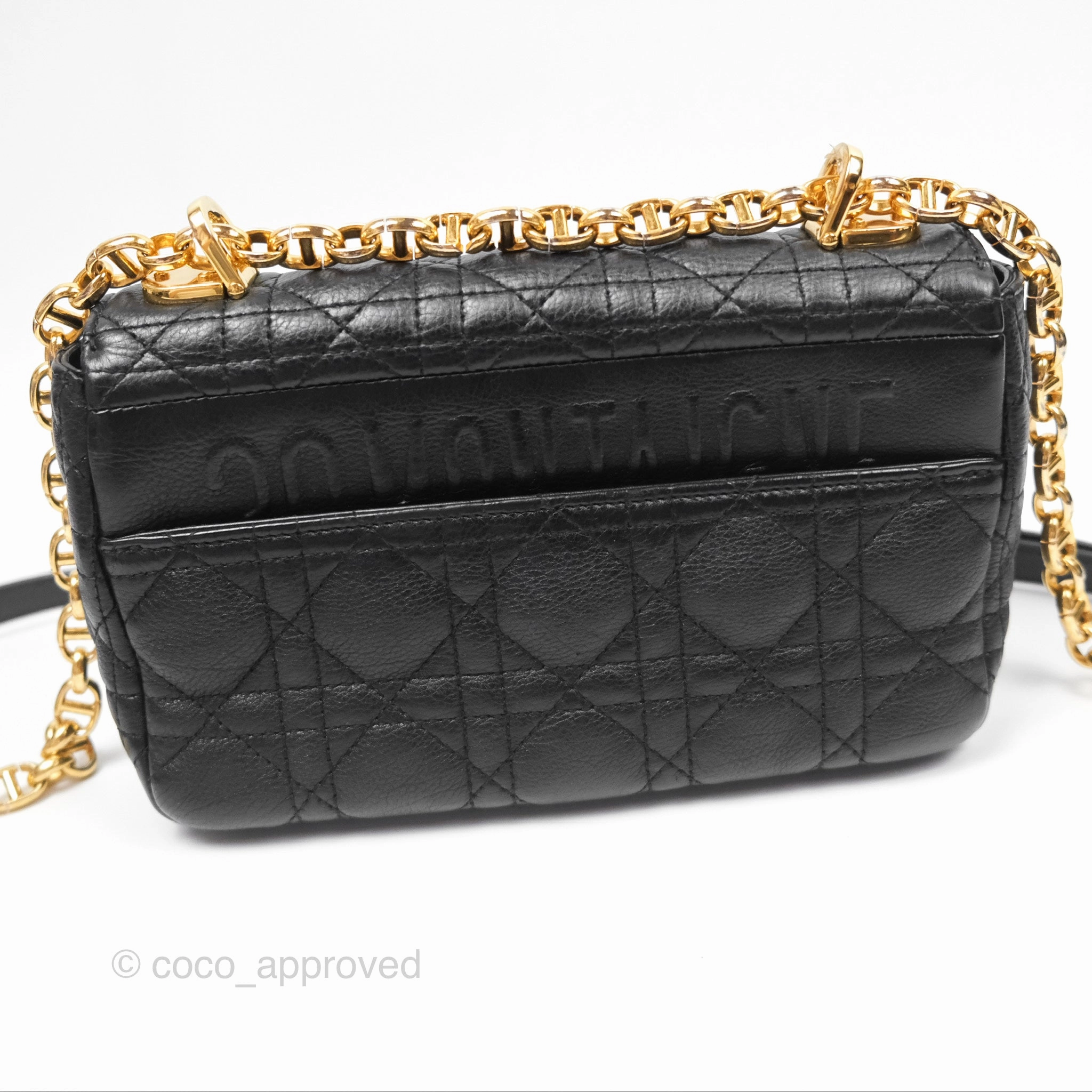 Christian Dior Small Caro Bag Black Supple Cannage Calfskin