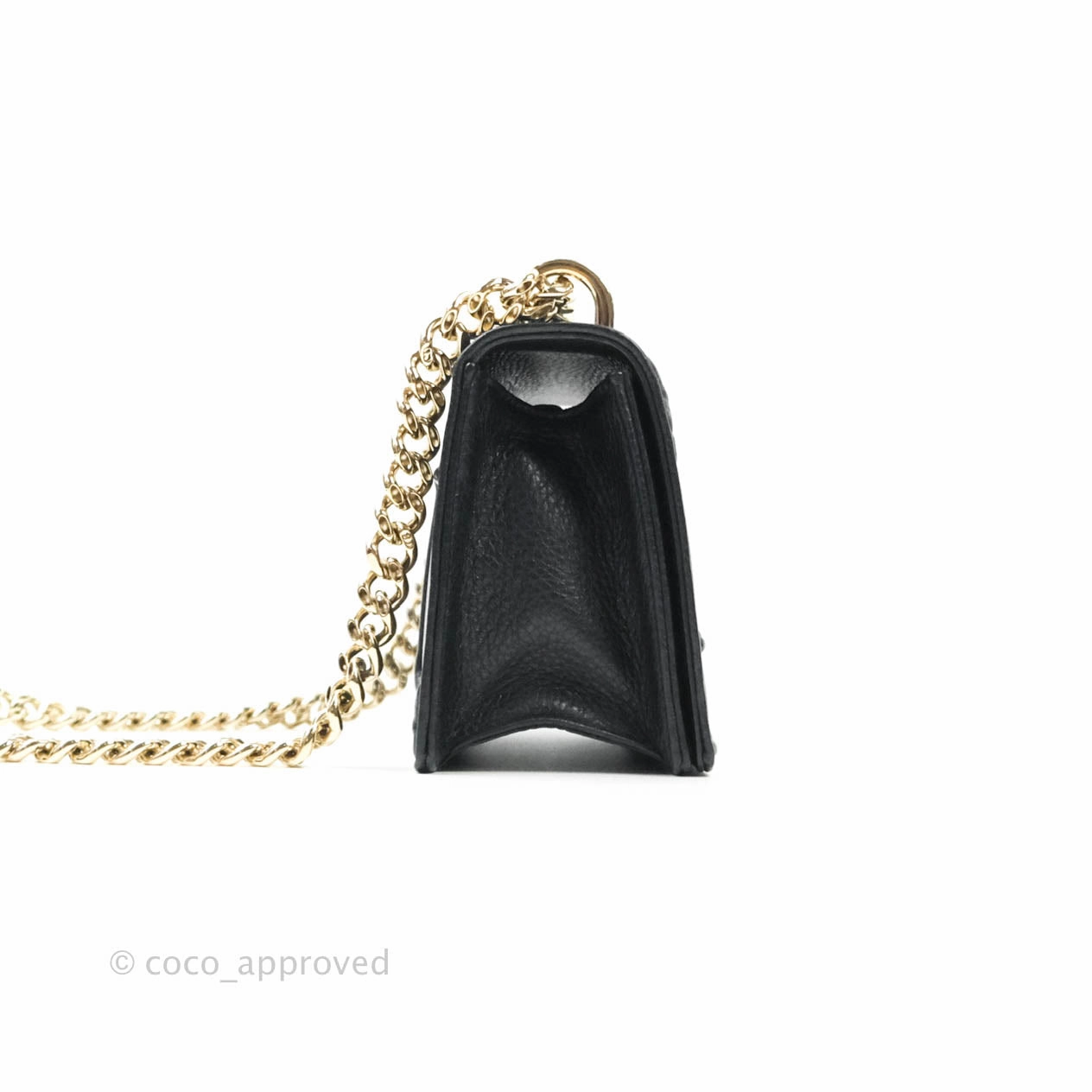 Christian Dior Small Diorama Calfskin Flap Bag Black Gold Hardware