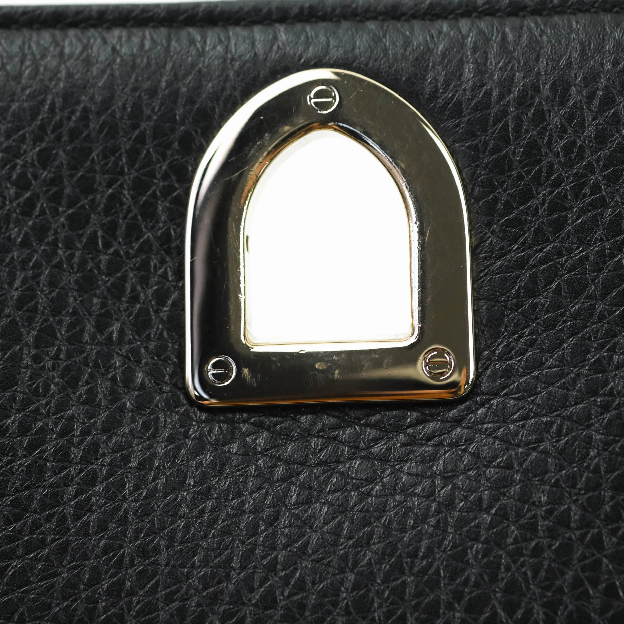 Christian Dior Small Diorama Calfskin Flap Bag Black Gold Hardware