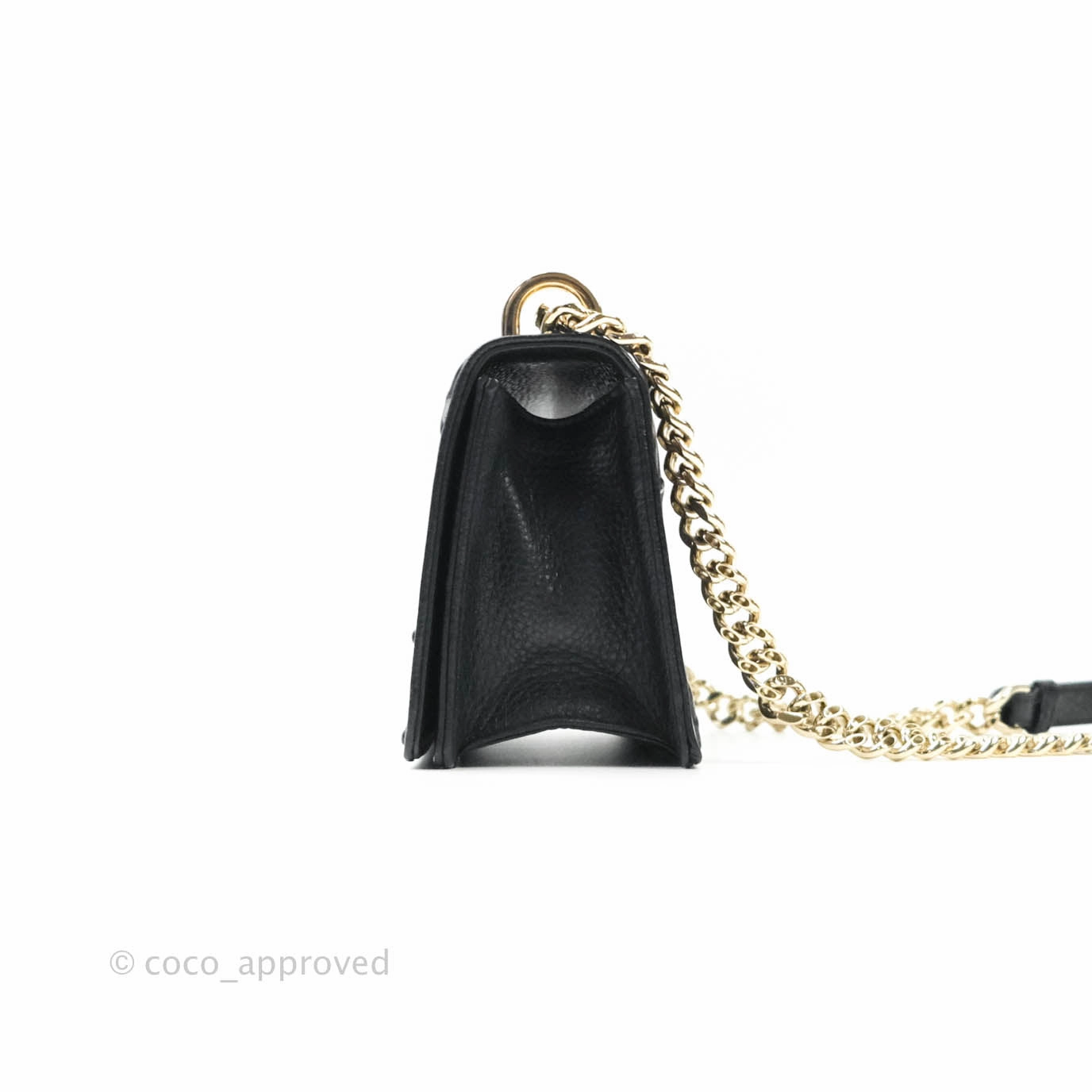 Christian Dior Small Diorama Calfskin Flap Bag Black Gold Hardware