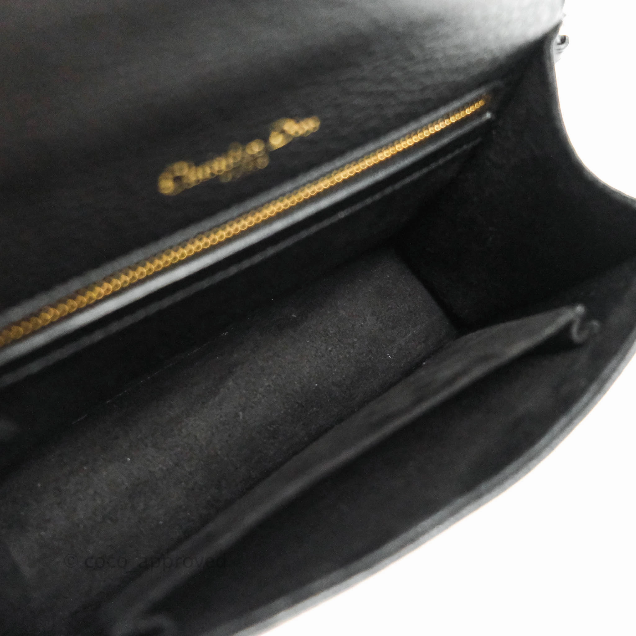 Christian Dior Small Diorama Calfskin Flap Bag Black Gold Hardware