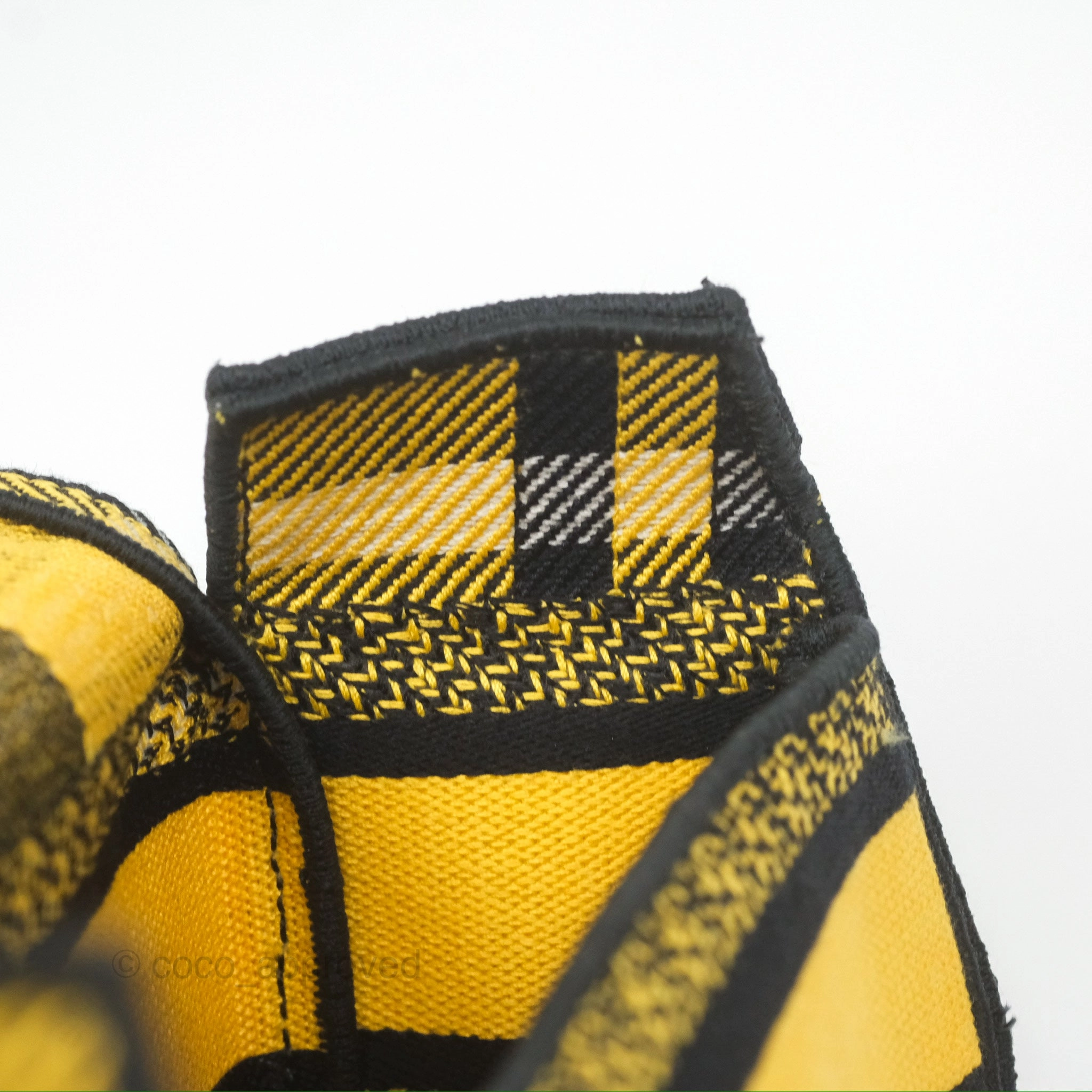 Christian Dior Small Diorcamp Bag Yellow Black Checkered Embroidery