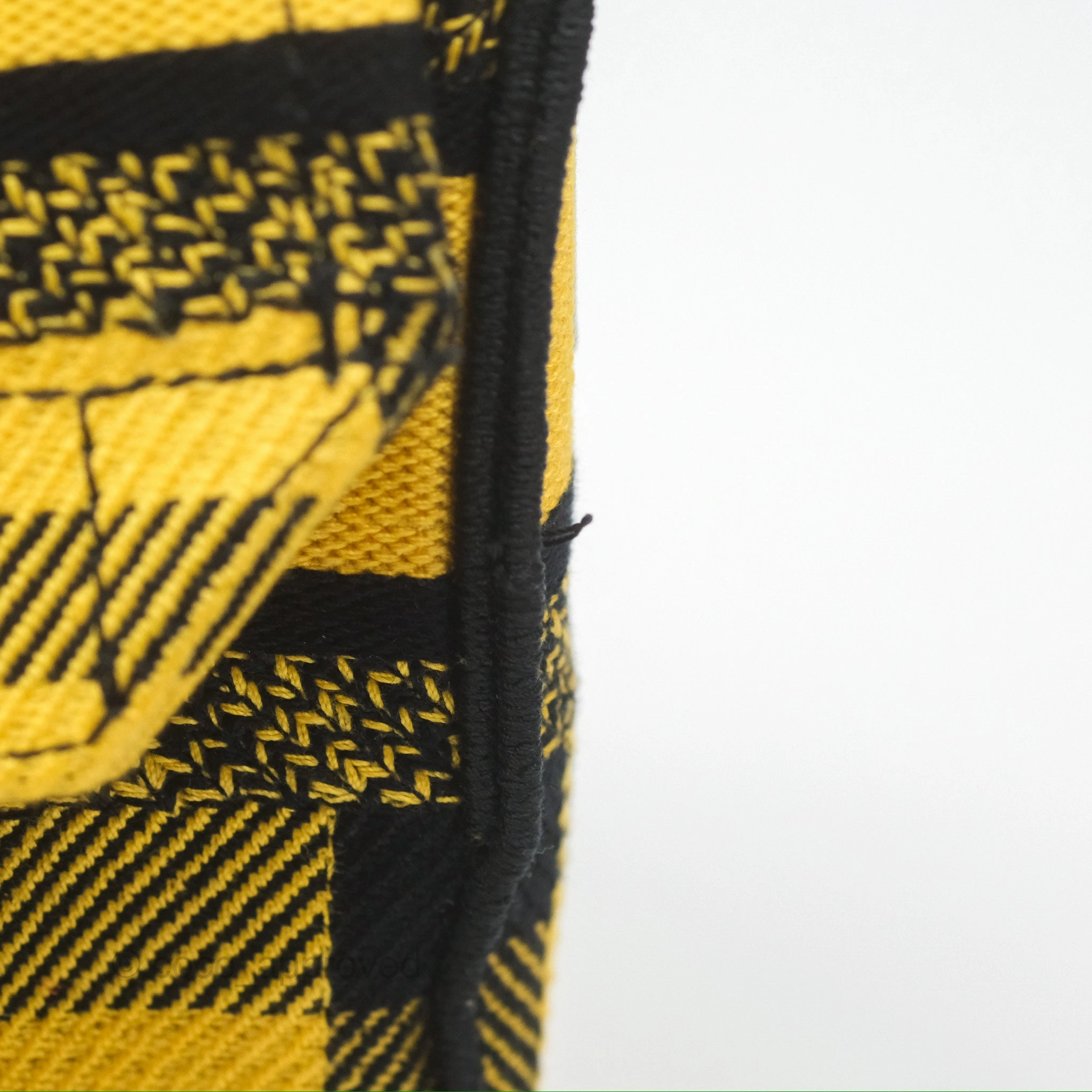 Christian Dior Small Diorcamp Bag Yellow Black Checkered Embroidery