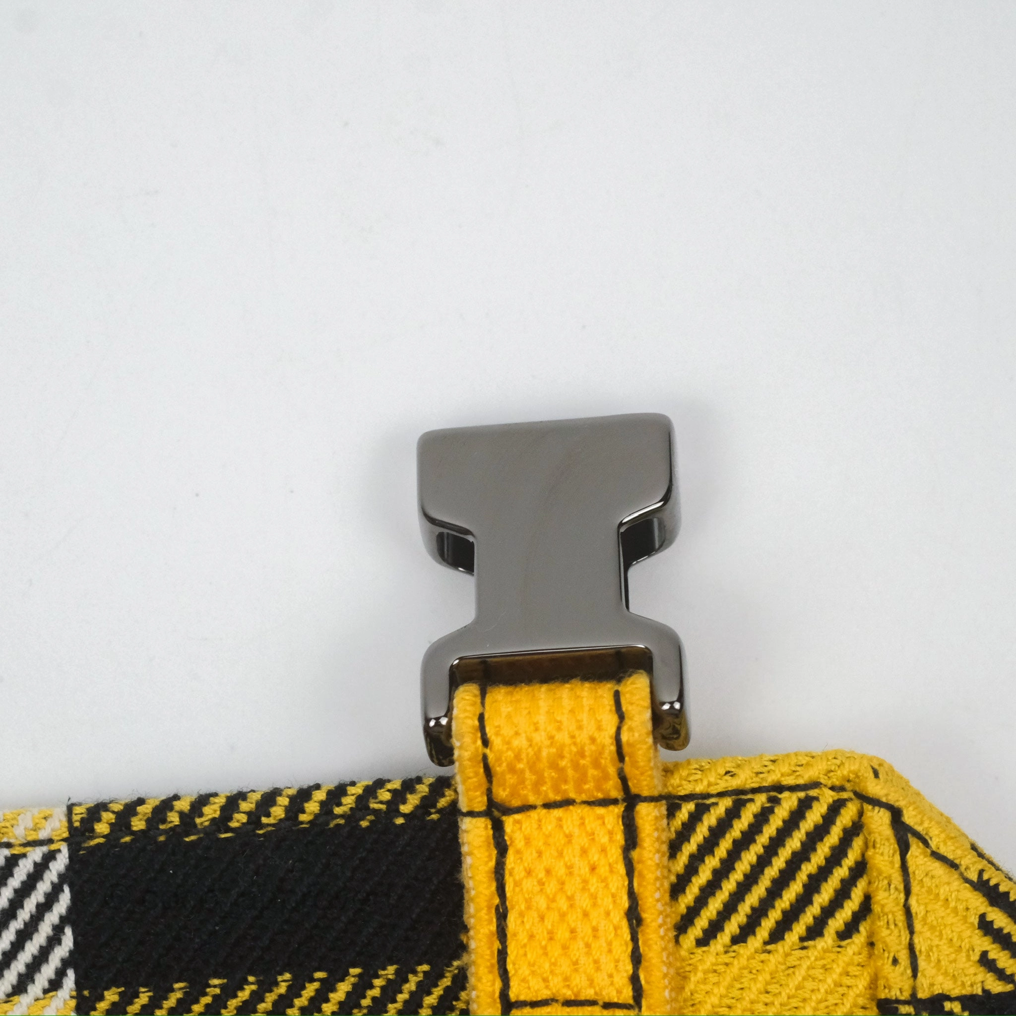Christian Dior Small Diorcamp Bag Yellow Black Checkered Embroidery