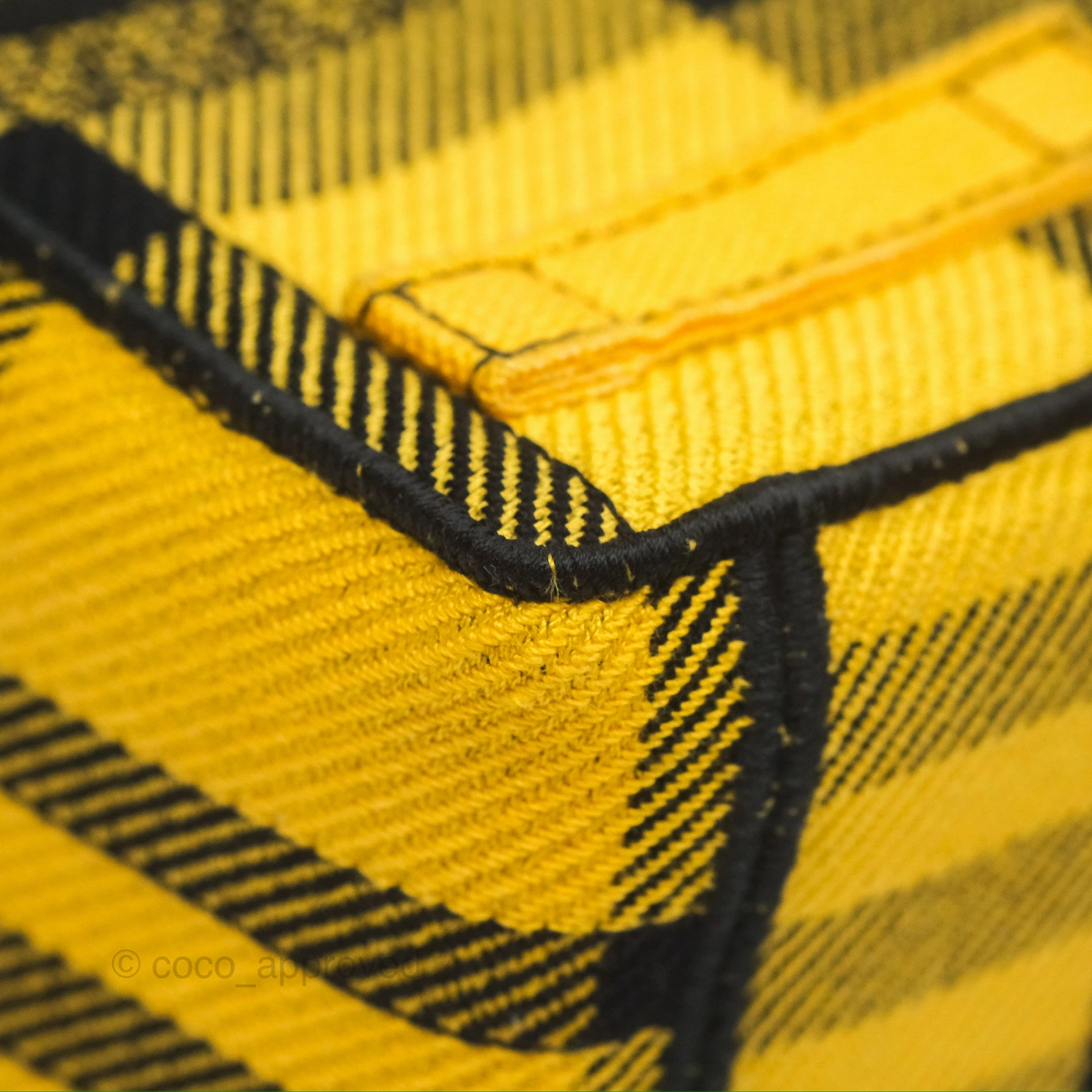Christian Dior Small Diorcamp Bag Yellow Black Checkered Embroidery