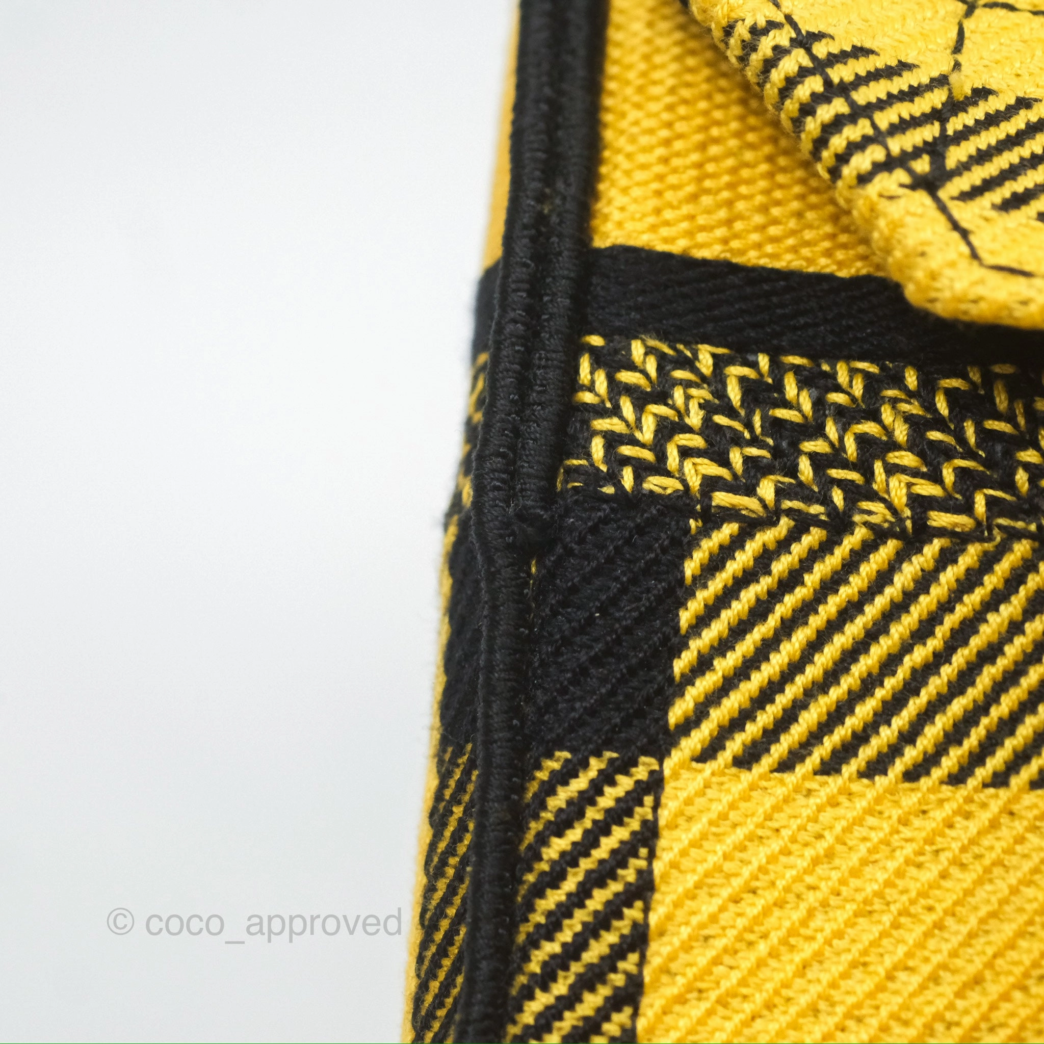 Christian Dior Small Diorcamp Bag Yellow Black Checkered Embroidery