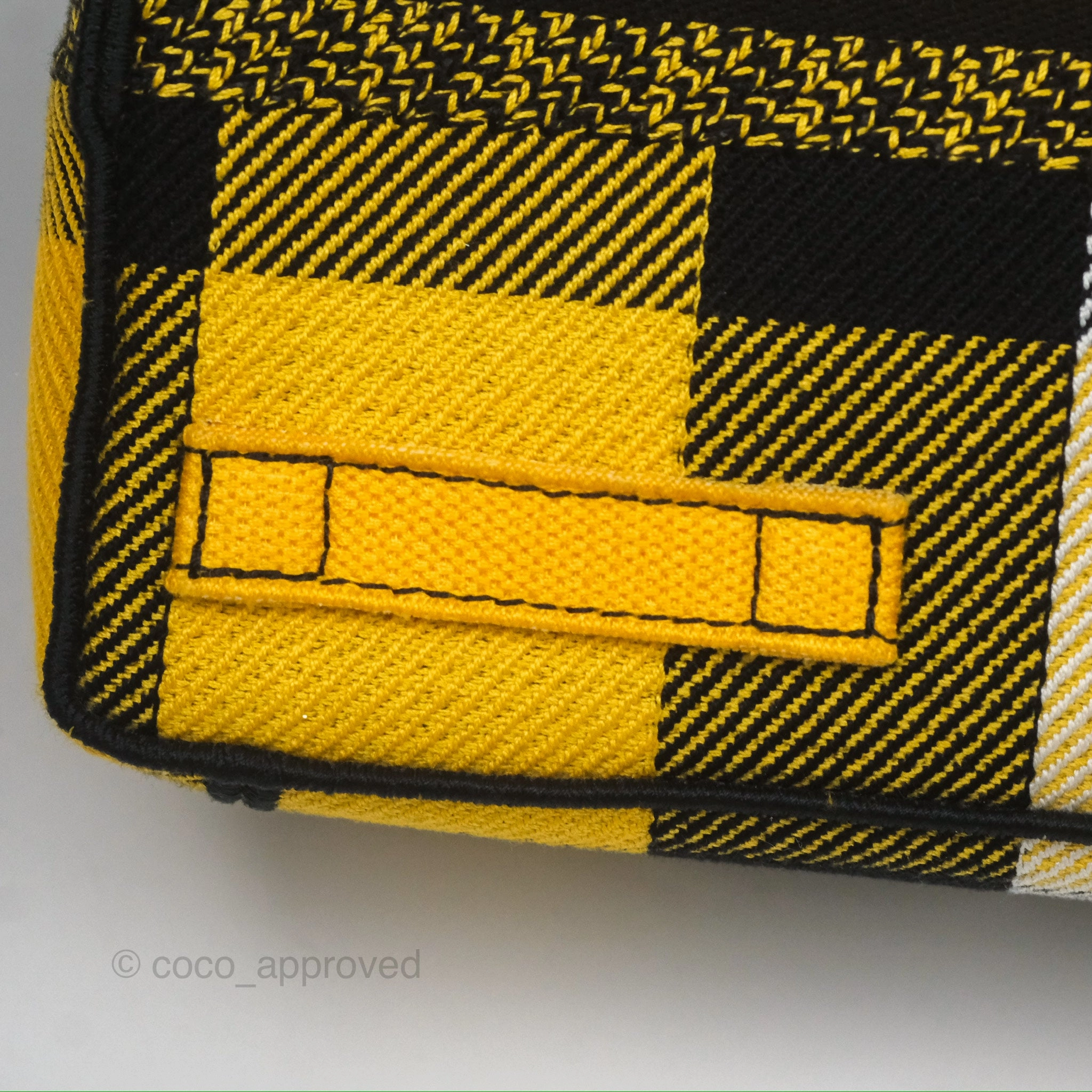 Christian Dior Small Diorcamp Bag Yellow Black Checkered Embroidery
