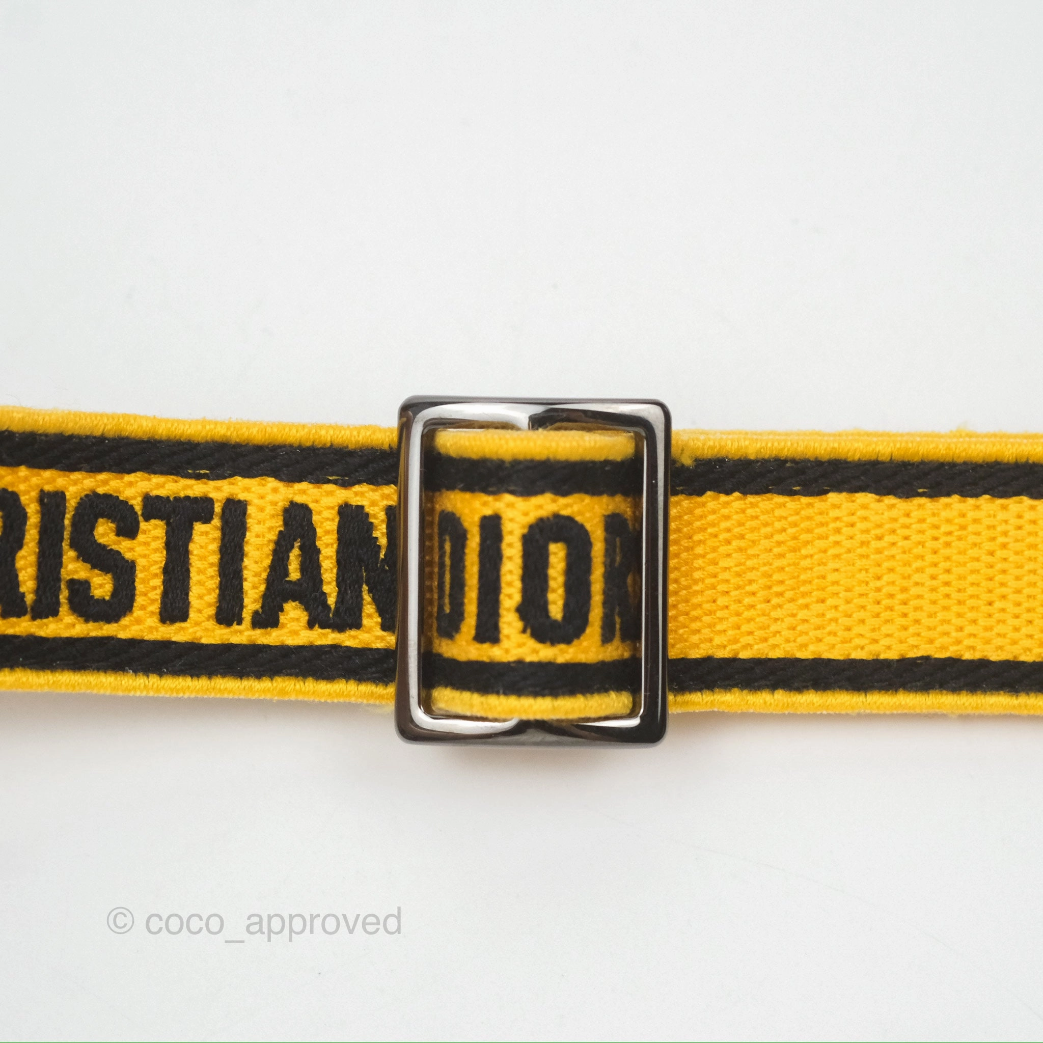 Christian Dior Small Diorcamp Bag Yellow Black Checkered Embroidery