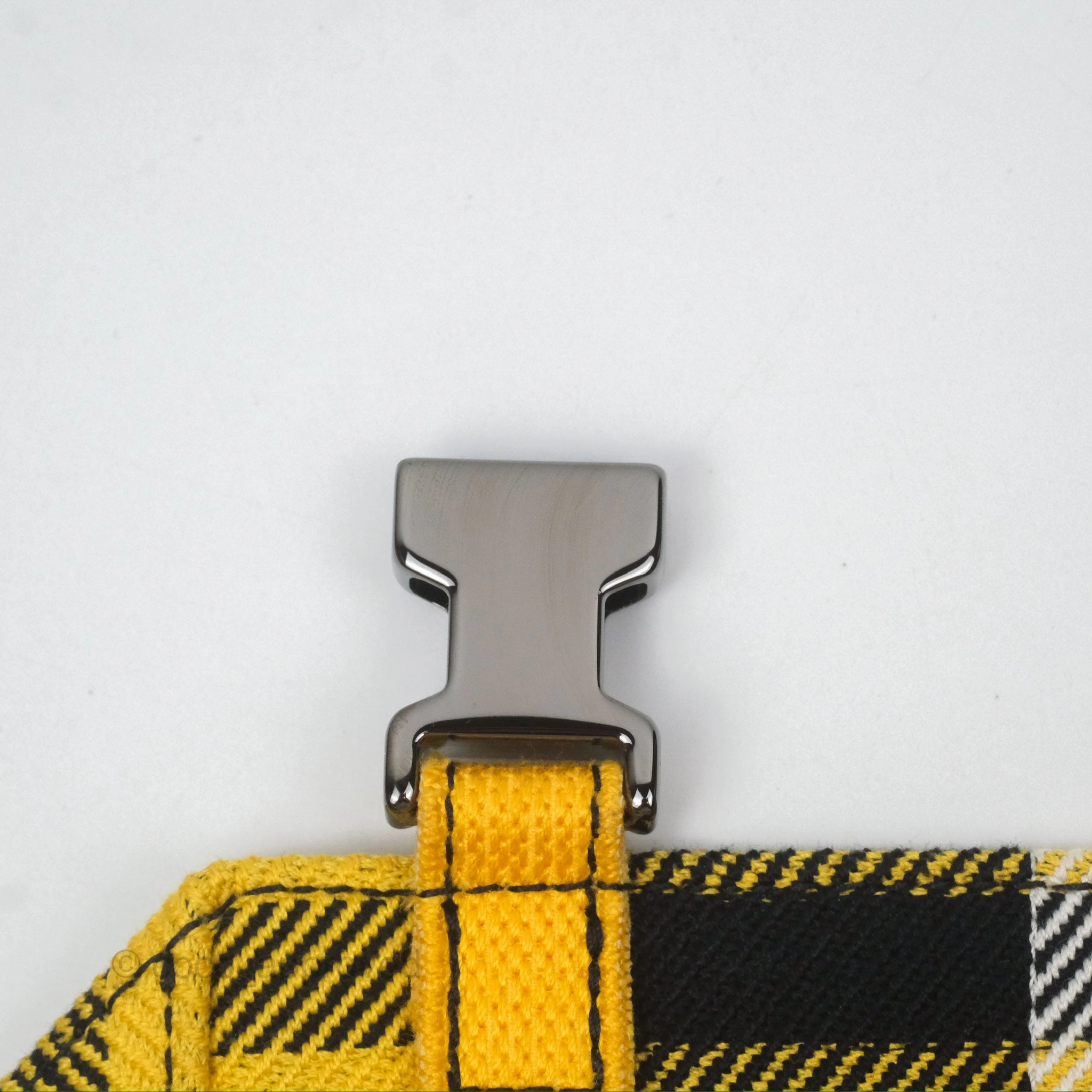 Christian Dior Small Diorcamp Bag Yellow Black Checkered Embroidery