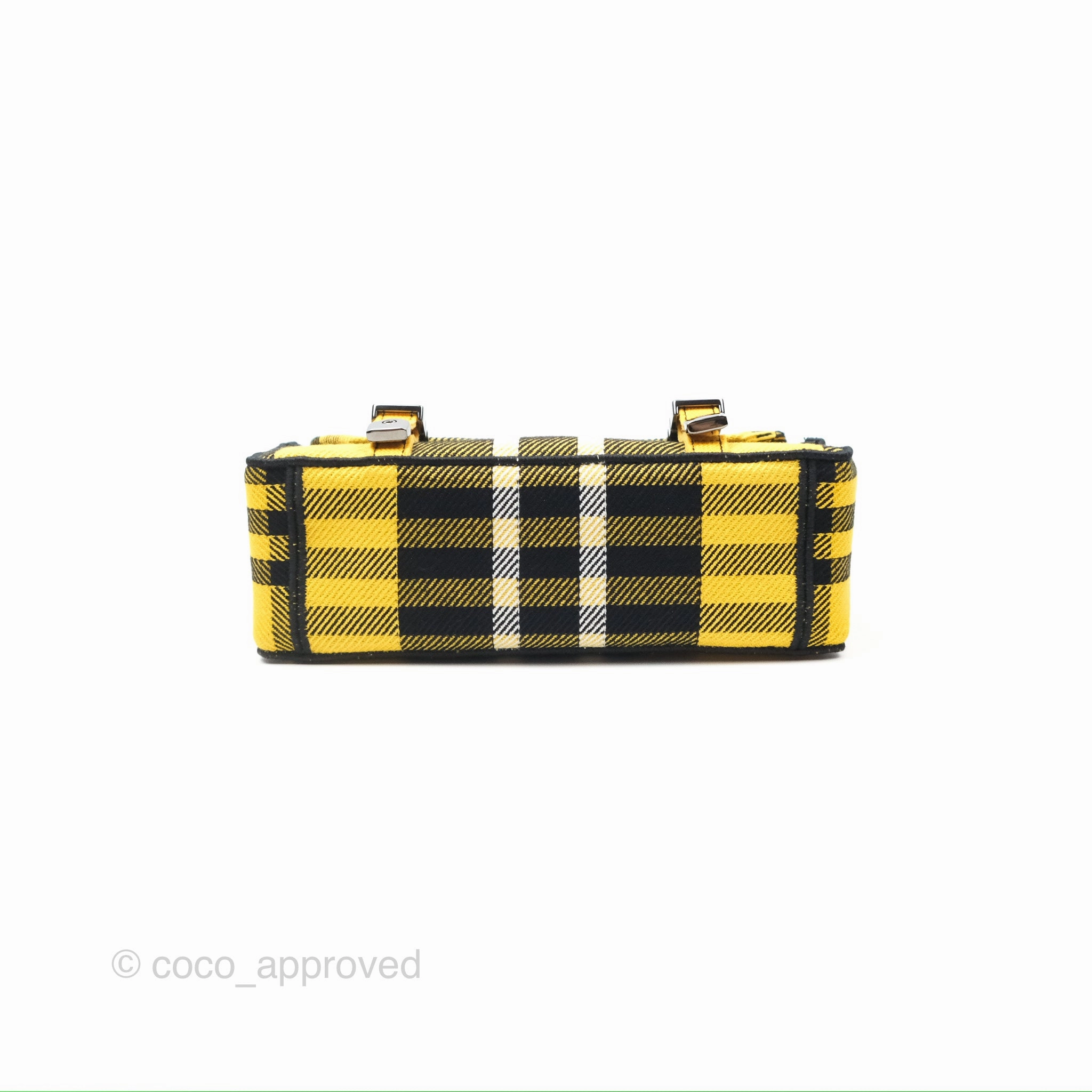 Christian Dior Small Diorcamp Bag Yellow Black Checkered Embroidery