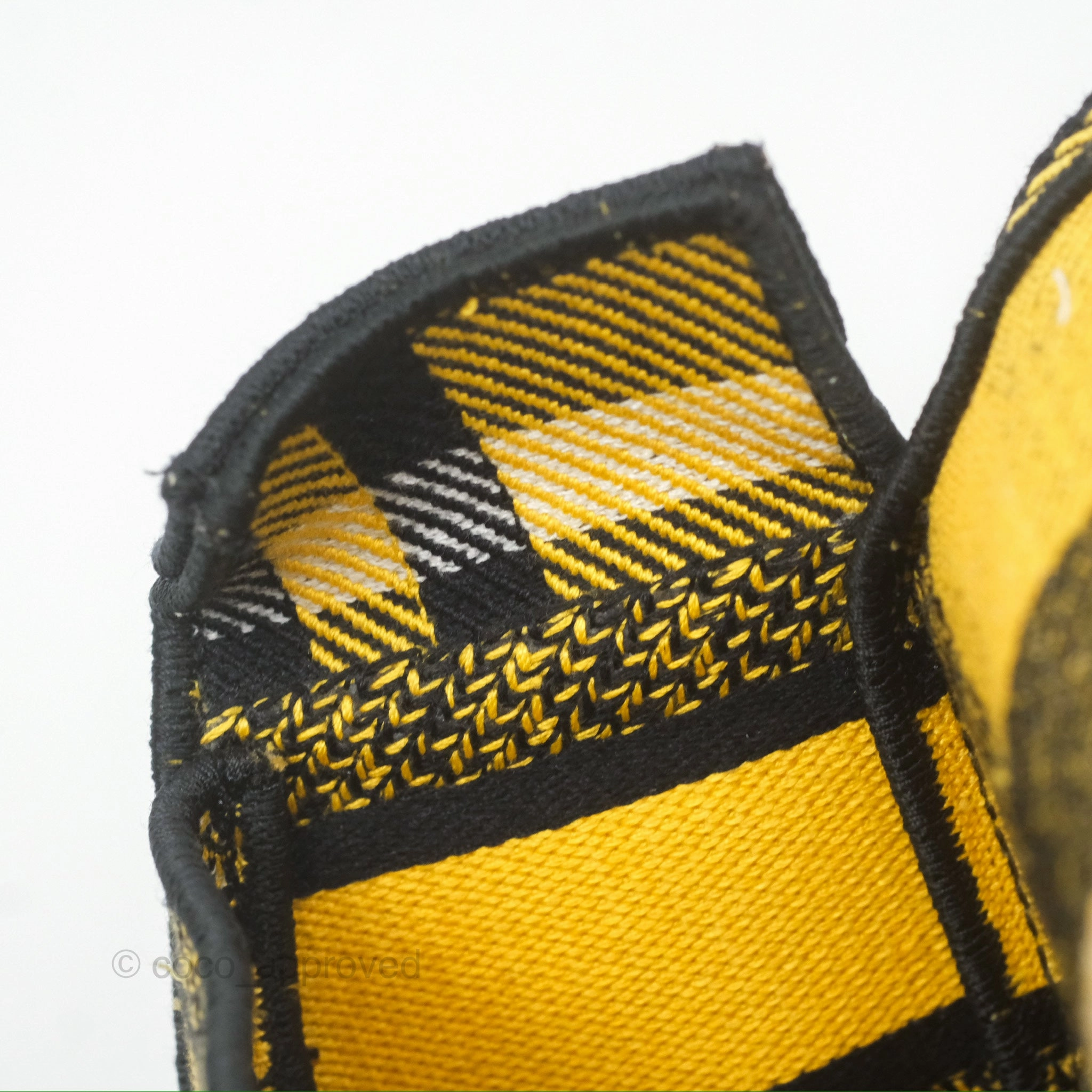 Christian Dior Small Diorcamp Bag Yellow Black Checkered Embroidery