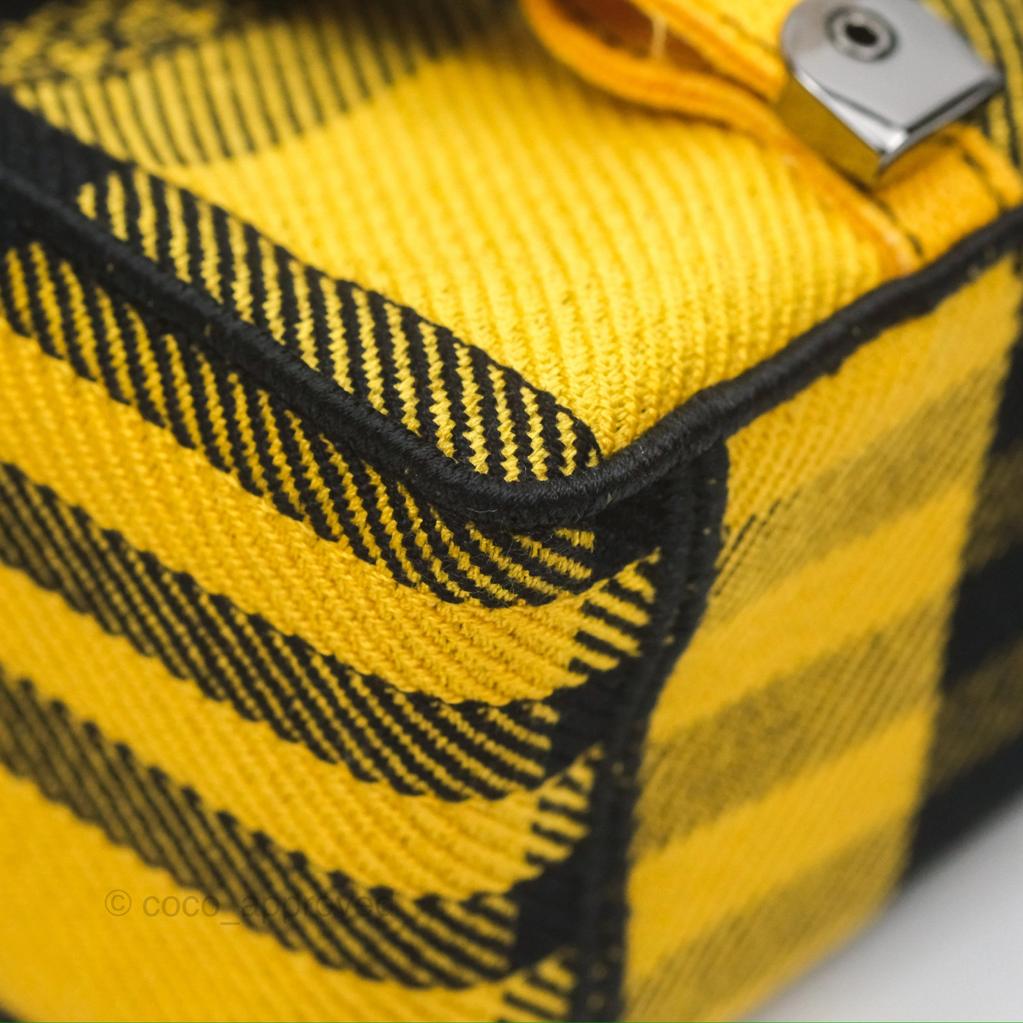 Christian Dior Small Diorcamp Bag Yellow Black Checkered Embroidery