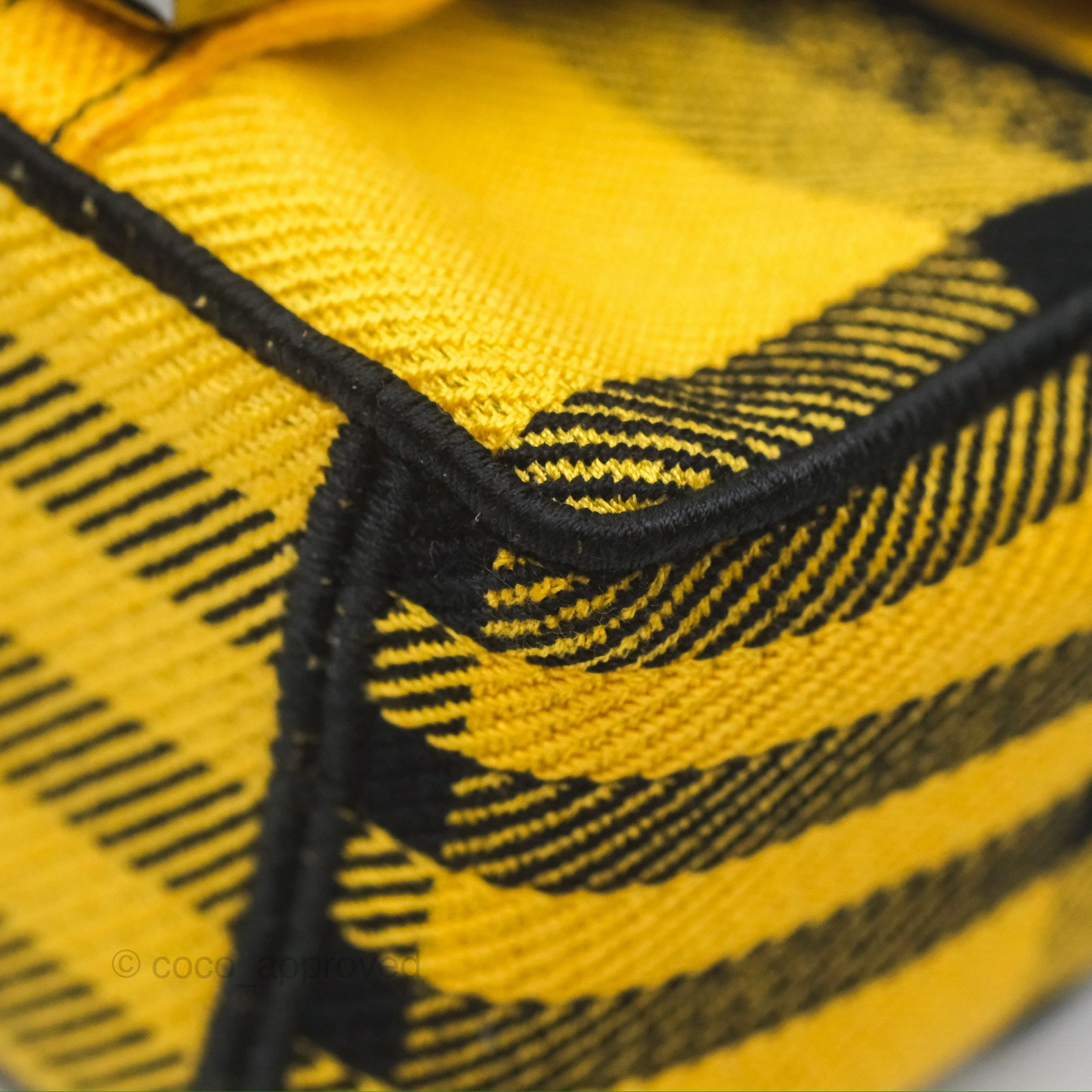 Christian Dior Small Diorcamp Bag Yellow Black Checkered Embroidery