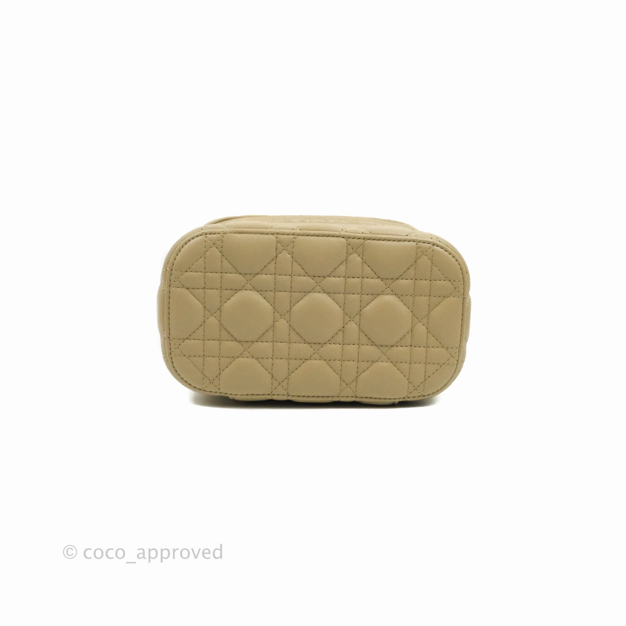 Christian Dior Small Diortravel Vanity Case Beige Lambskin Cannage