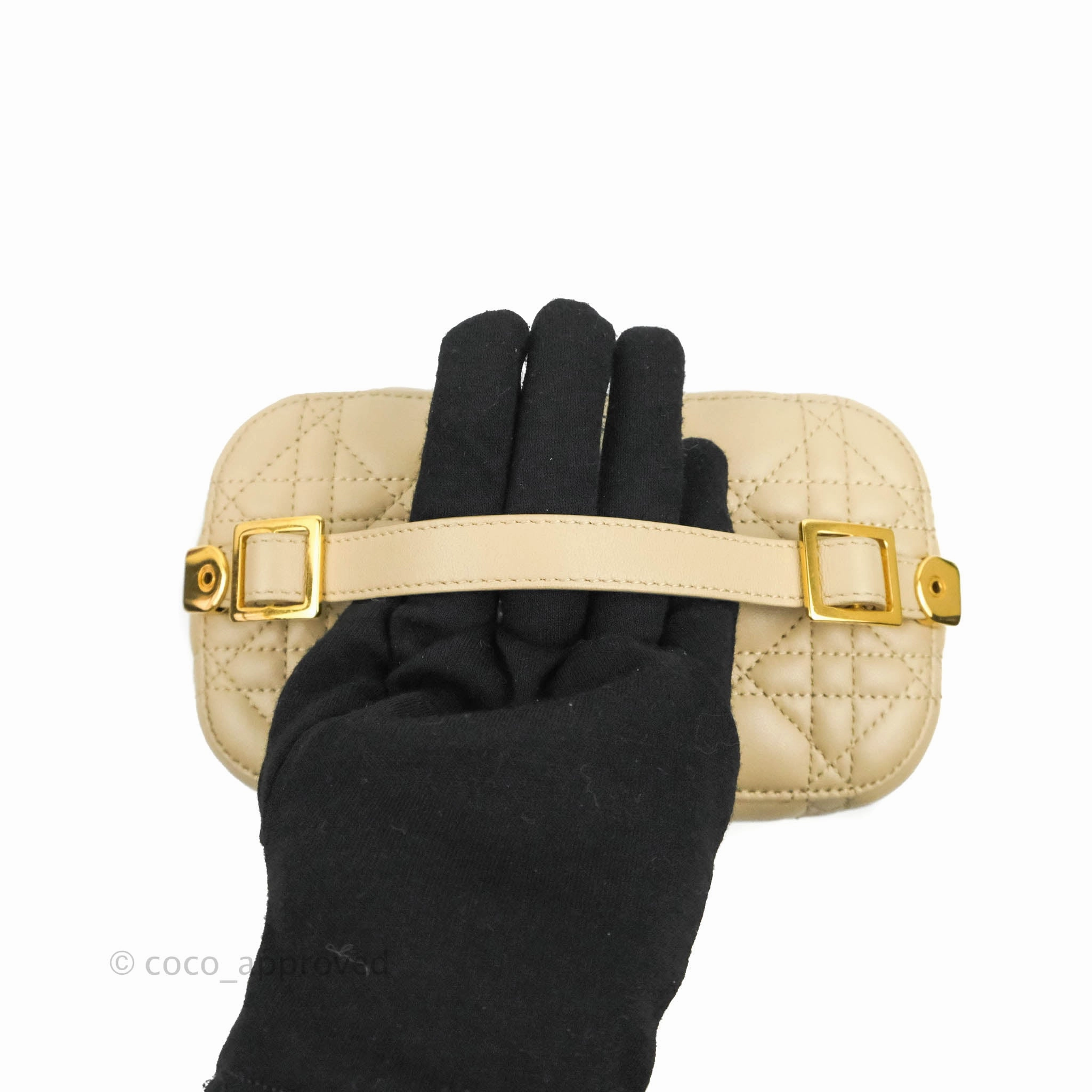 Christian Dior Small Diortravel Vanity Case Beige Lambskin Cannage