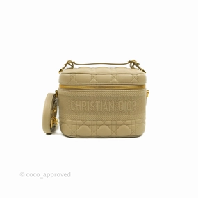 Christian Dior Small Diortravel Vanity Case Beige Lambskin Cannage