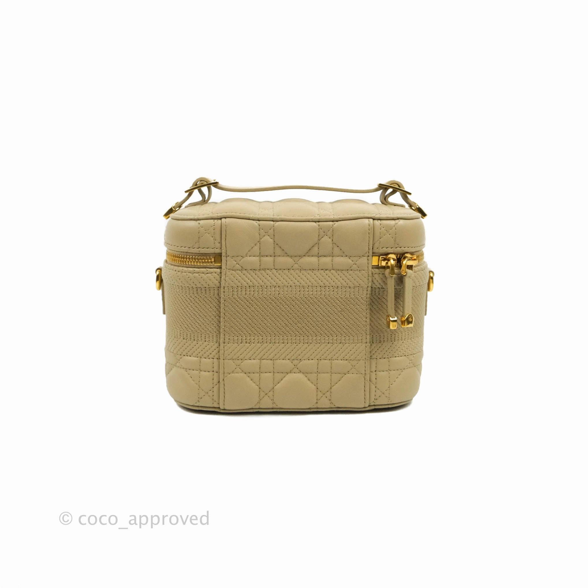Christian Dior Small Diortravel Vanity Case Beige Lambskin Cannage