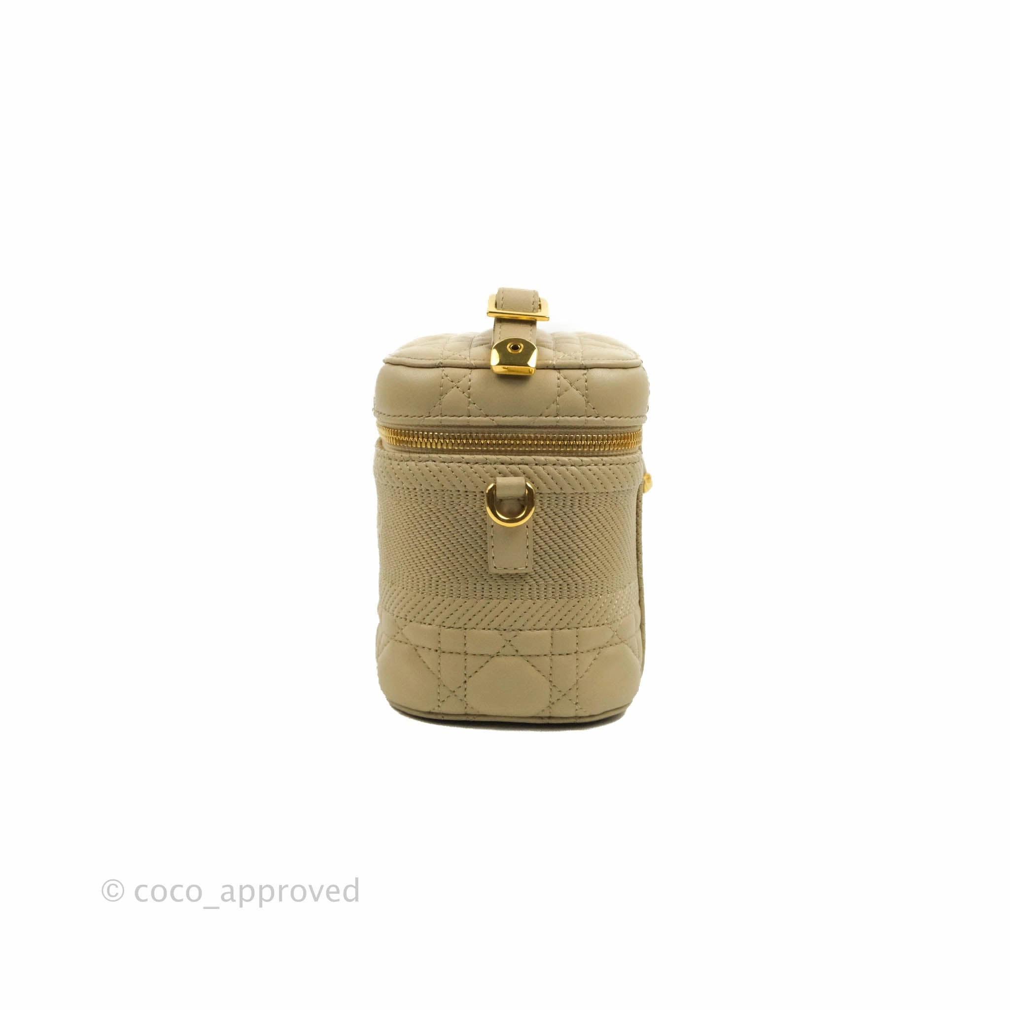 Christian Dior Small Diortravel Vanity Case Beige Lambskin Cannage