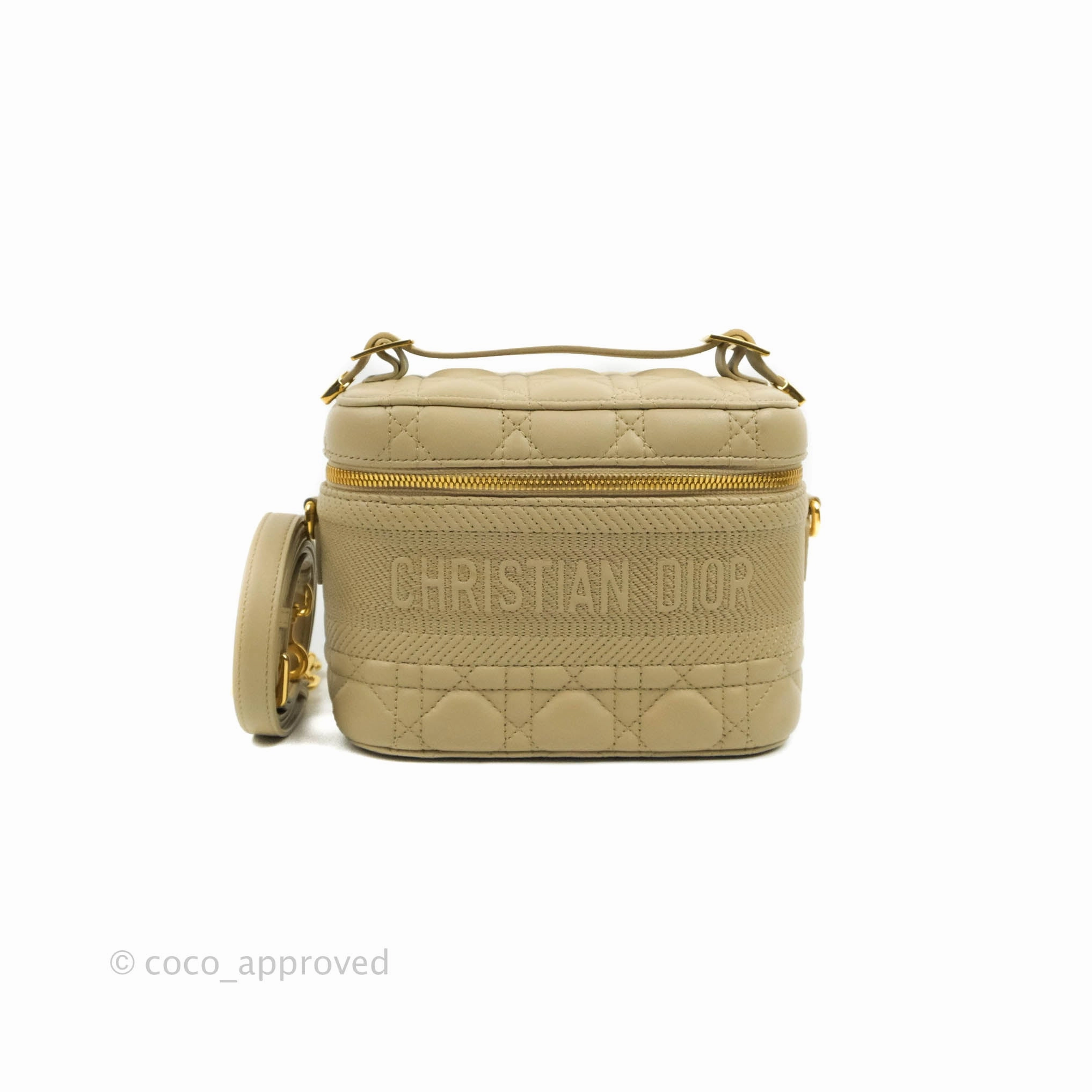 Christian Dior Small Diortravel Vanity Case Beige Lambskin Cannage