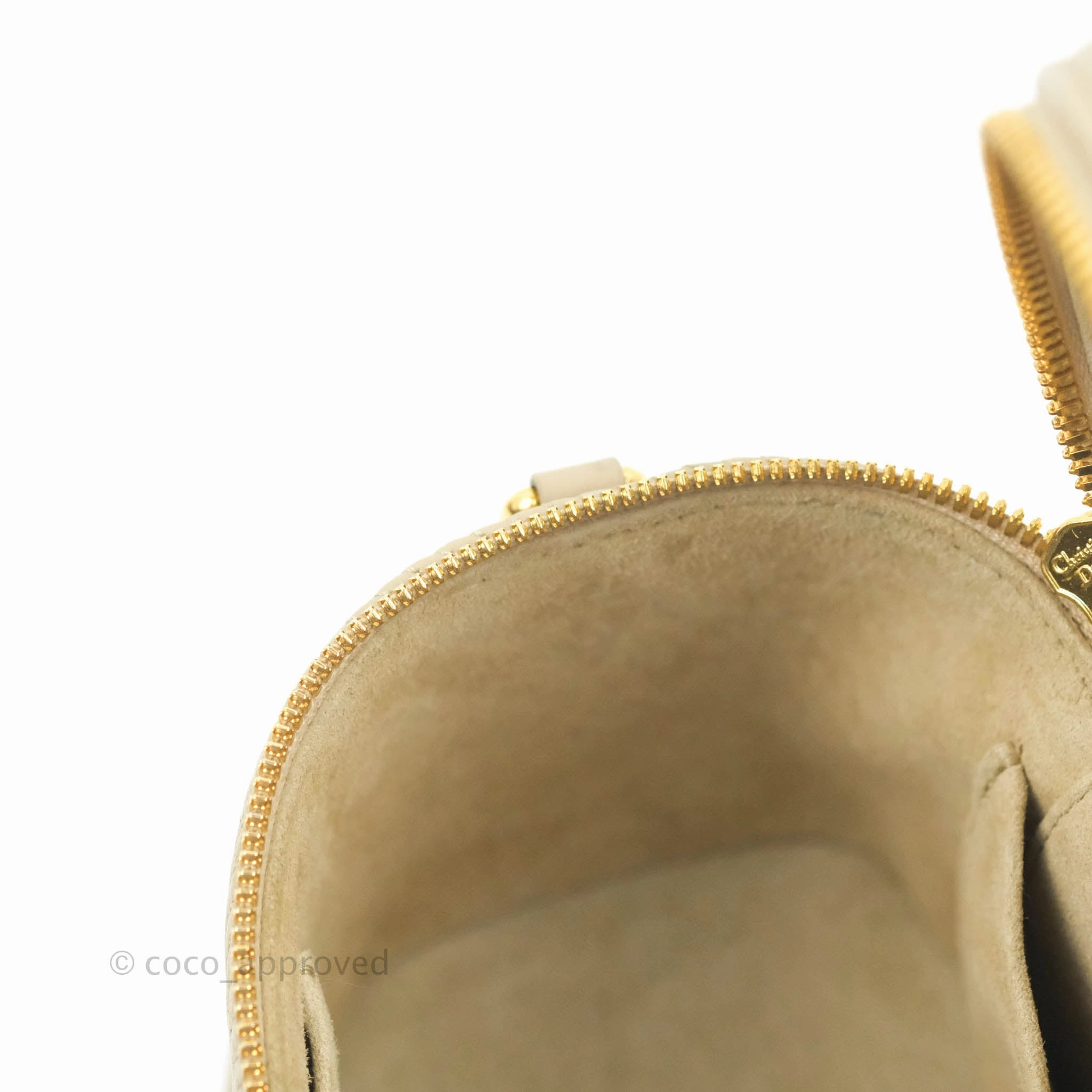 Christian Dior Small Diortravel Vanity Case Beige Lambskin Cannage