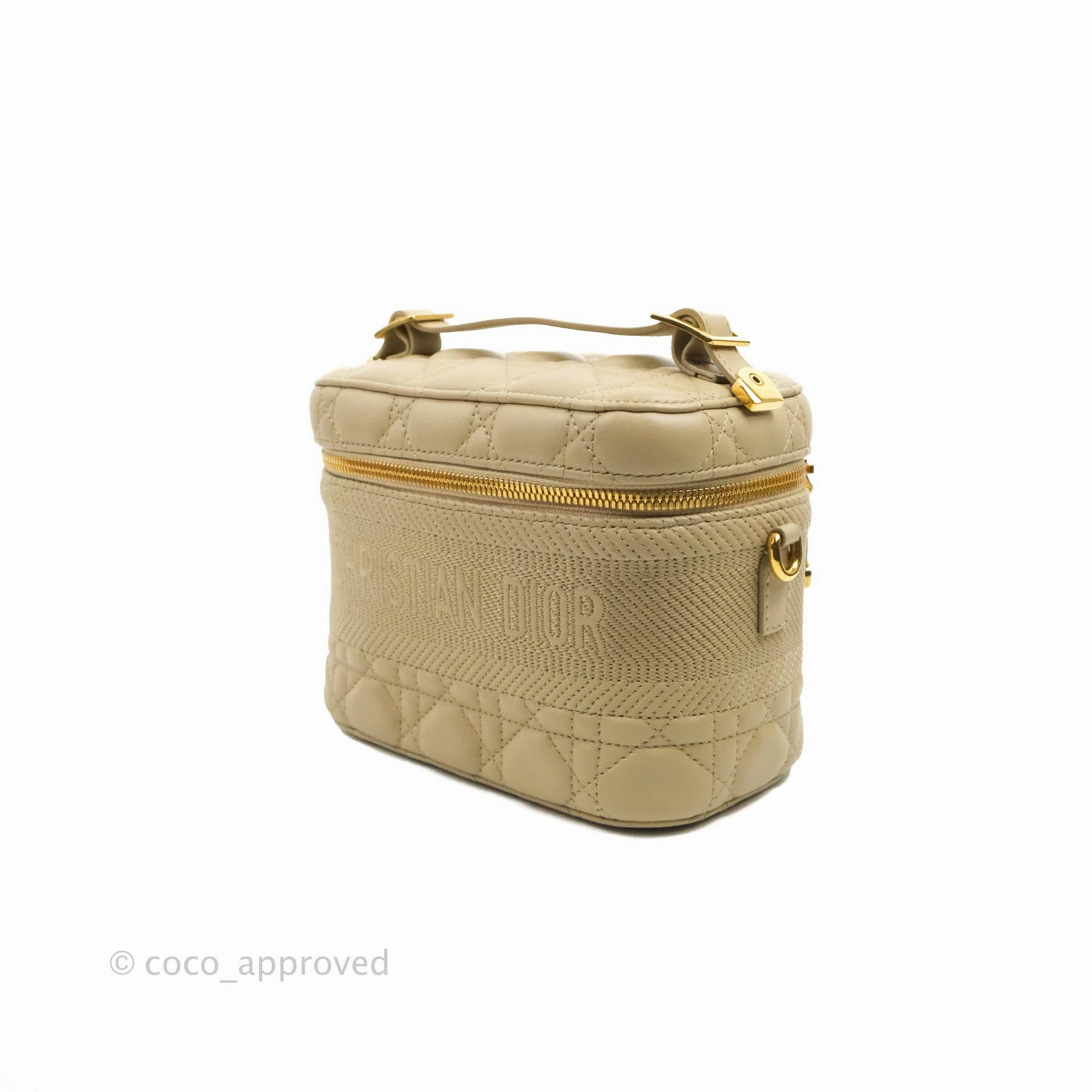 Christian Dior Small Diortravel Vanity Case Beige Lambskin Cannage