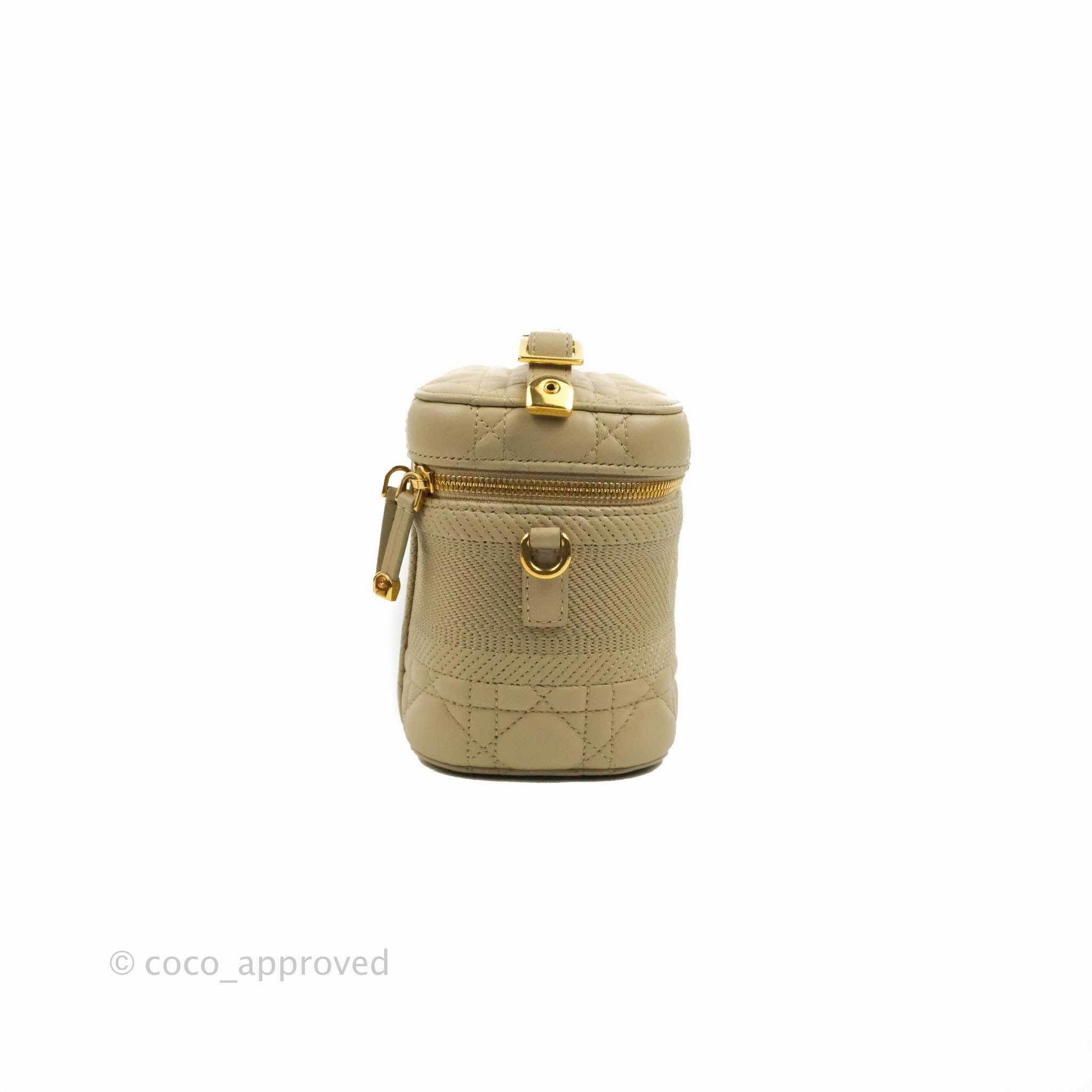 Christian Dior Small Diortravel Vanity Case Beige Lambskin Cannage