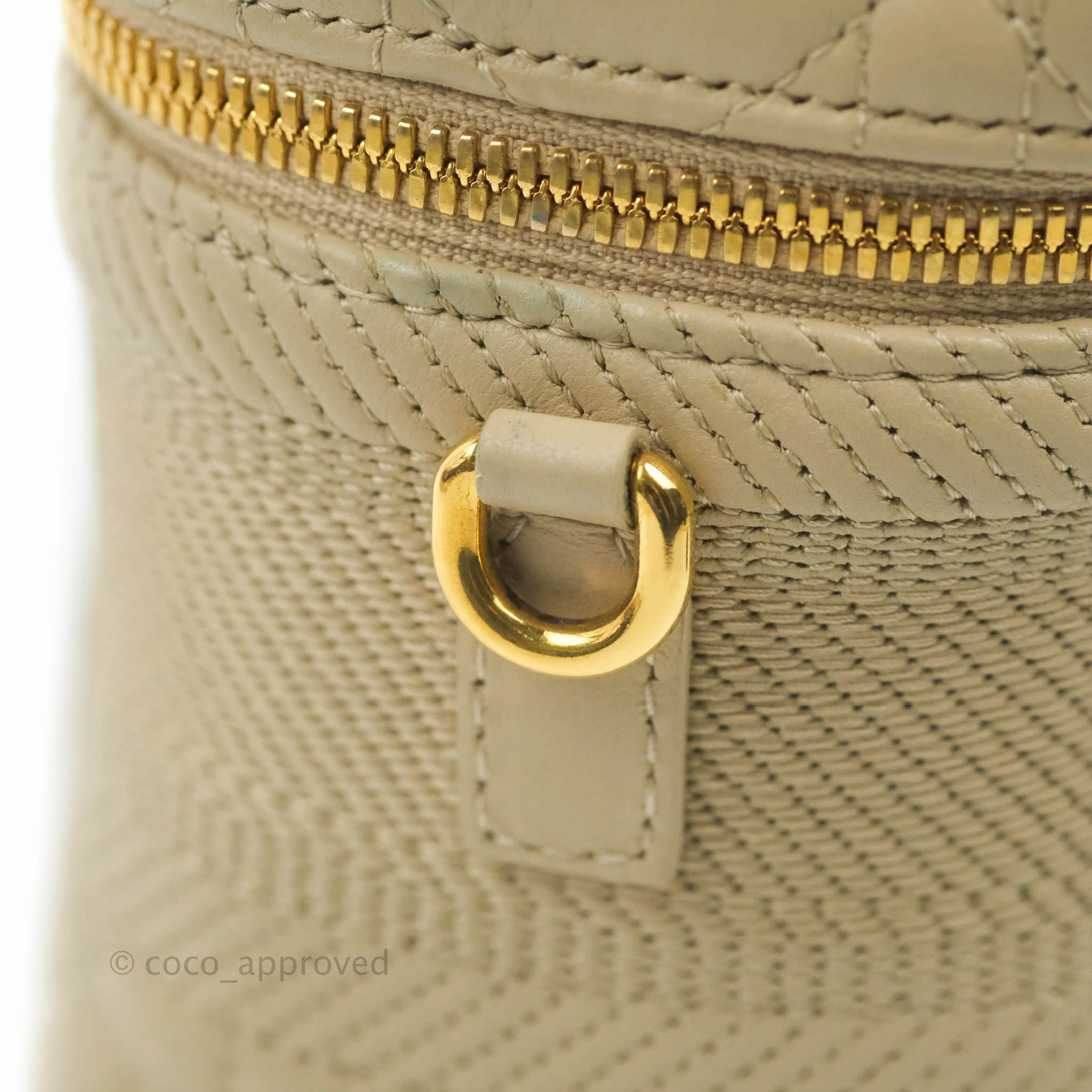 Christian Dior Small Diortravel Vanity Case Beige Lambskin Cannage